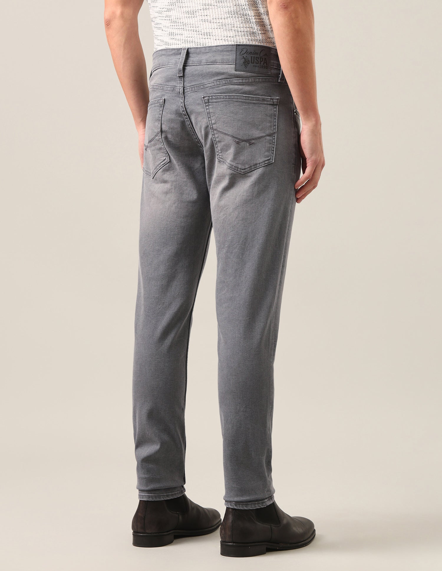 Brandon Slim-Tapered Fit Grey Jeans Grey - U.S. Polo Assn. India | Large