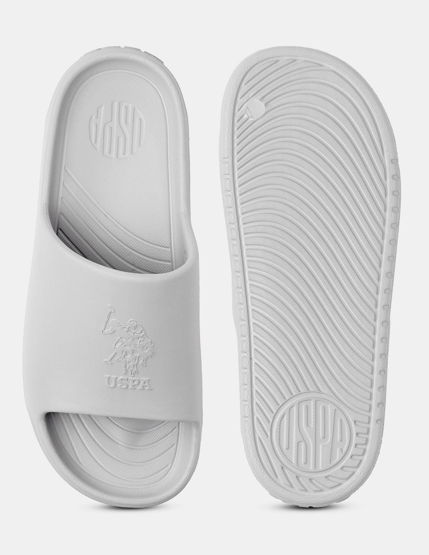 Men Palmer Open Toe Slippers Light Grey - U.S. POLO ASSN. | Large