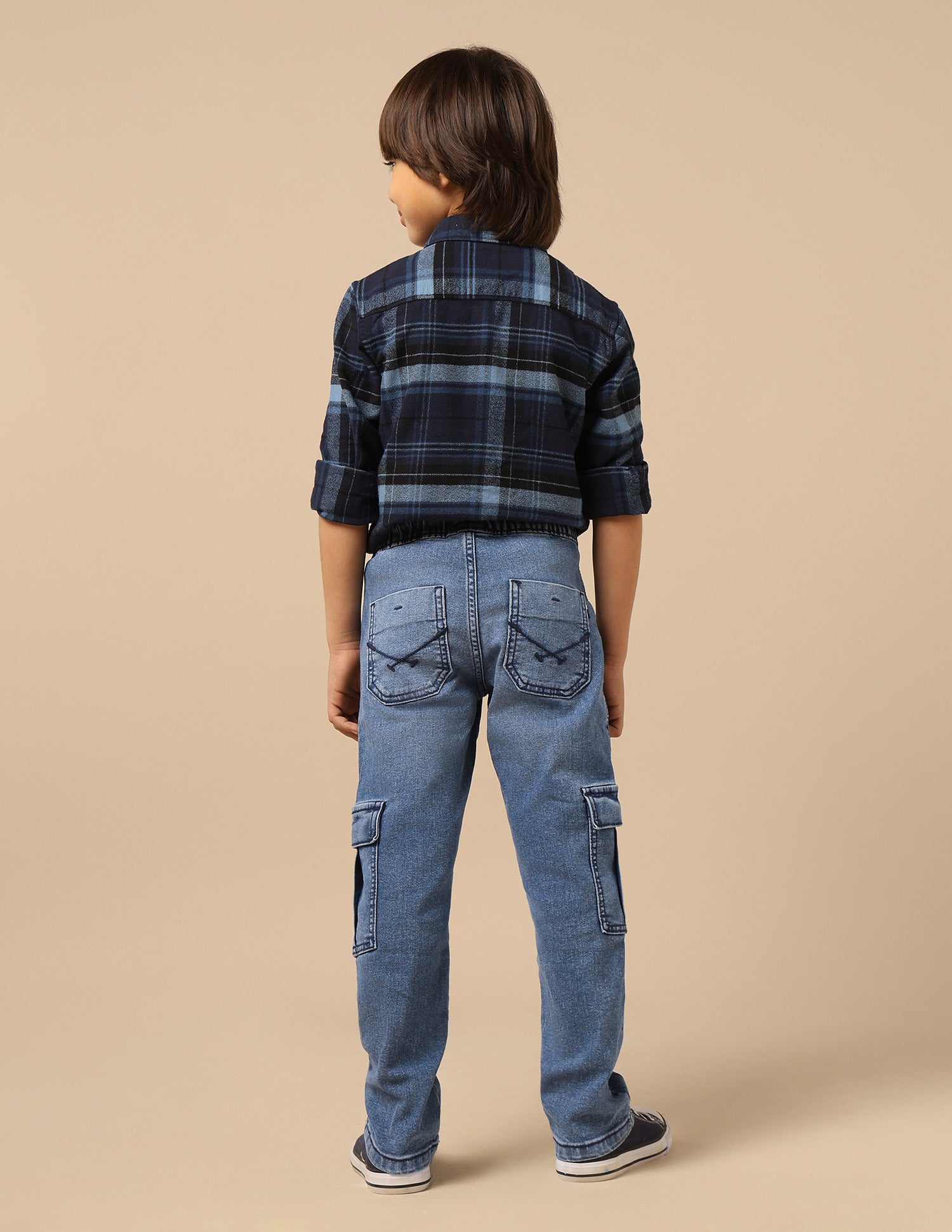 Boys Stone Washed Regular Fit Cargo Jeans Light Blue - U.S. POLO ASSN. | Large