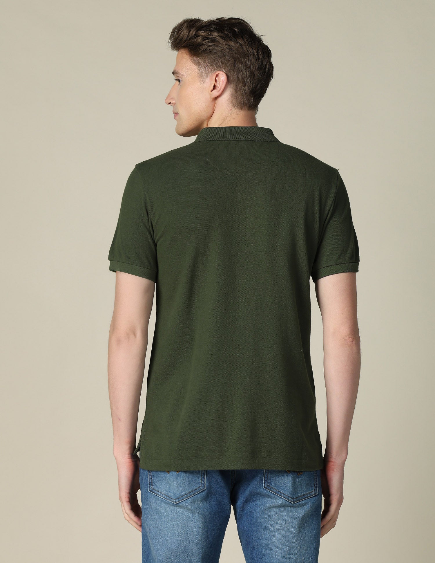 Solid Regular Fit Polo Shirt Dark Olive - U.S. POLO ASSN. | Large