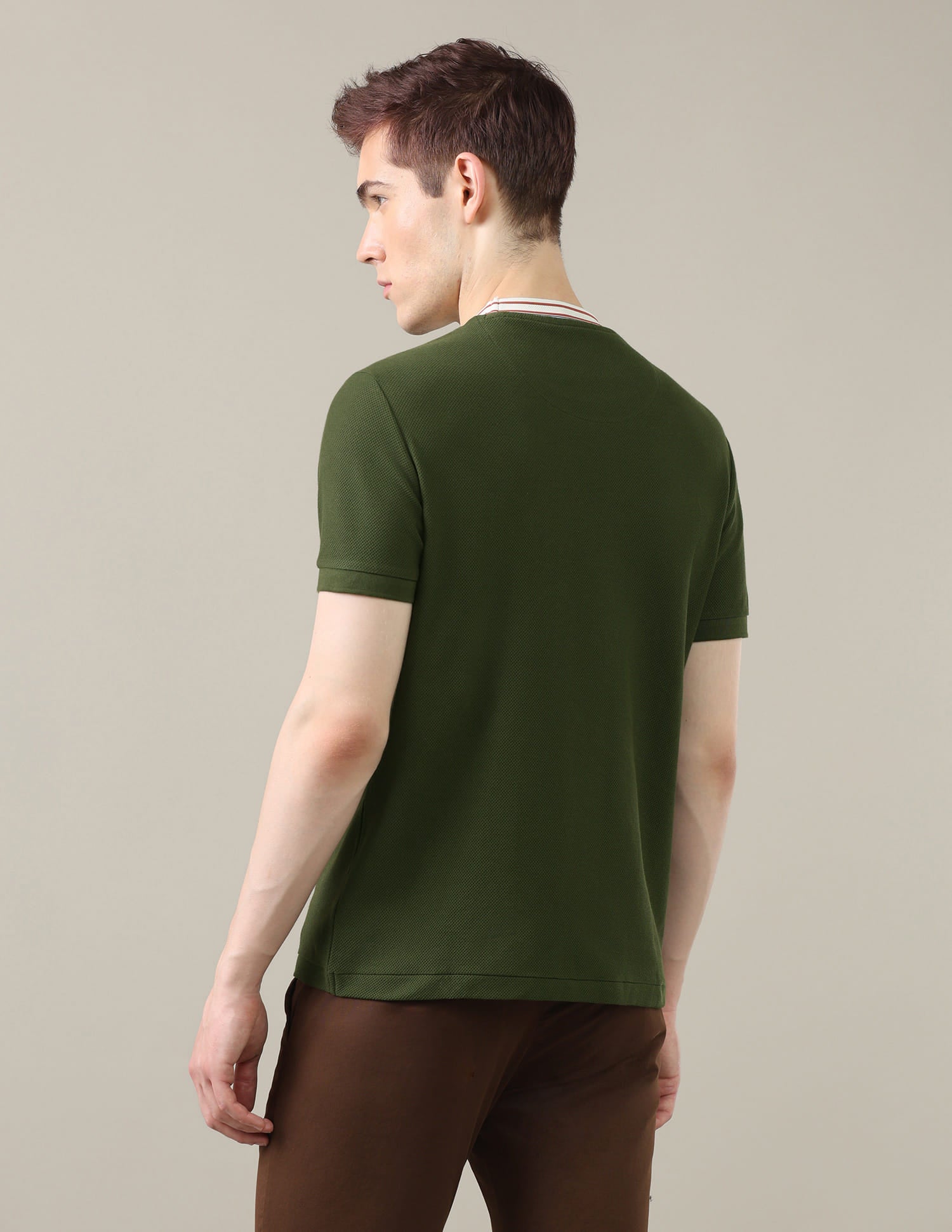 Solid Slim Fit T-Shirt Green - U.S. Polo Assn. India | Large