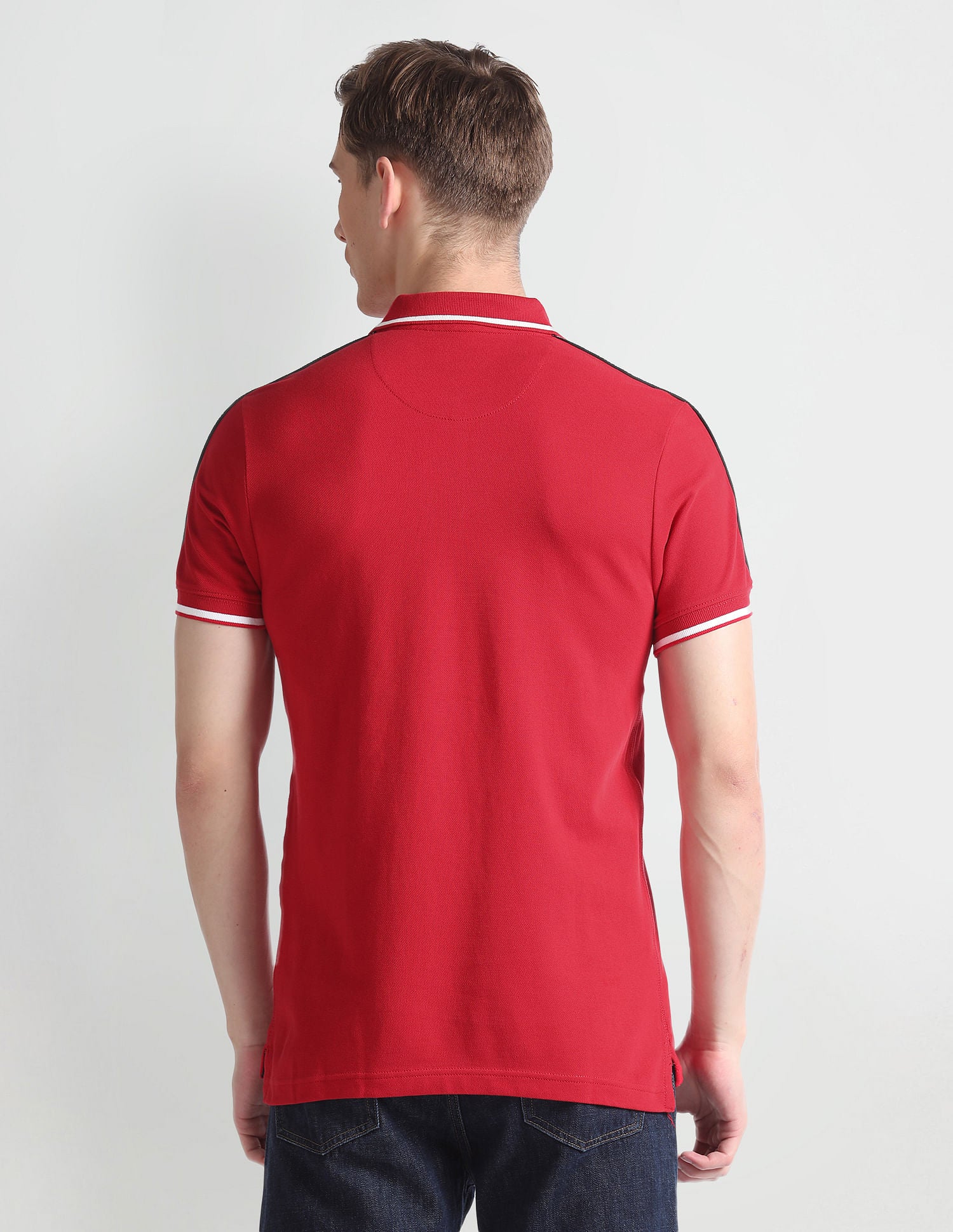 Brand Tape Cotton Polo Shirt Red - U.S. Polo Assn. India | Large