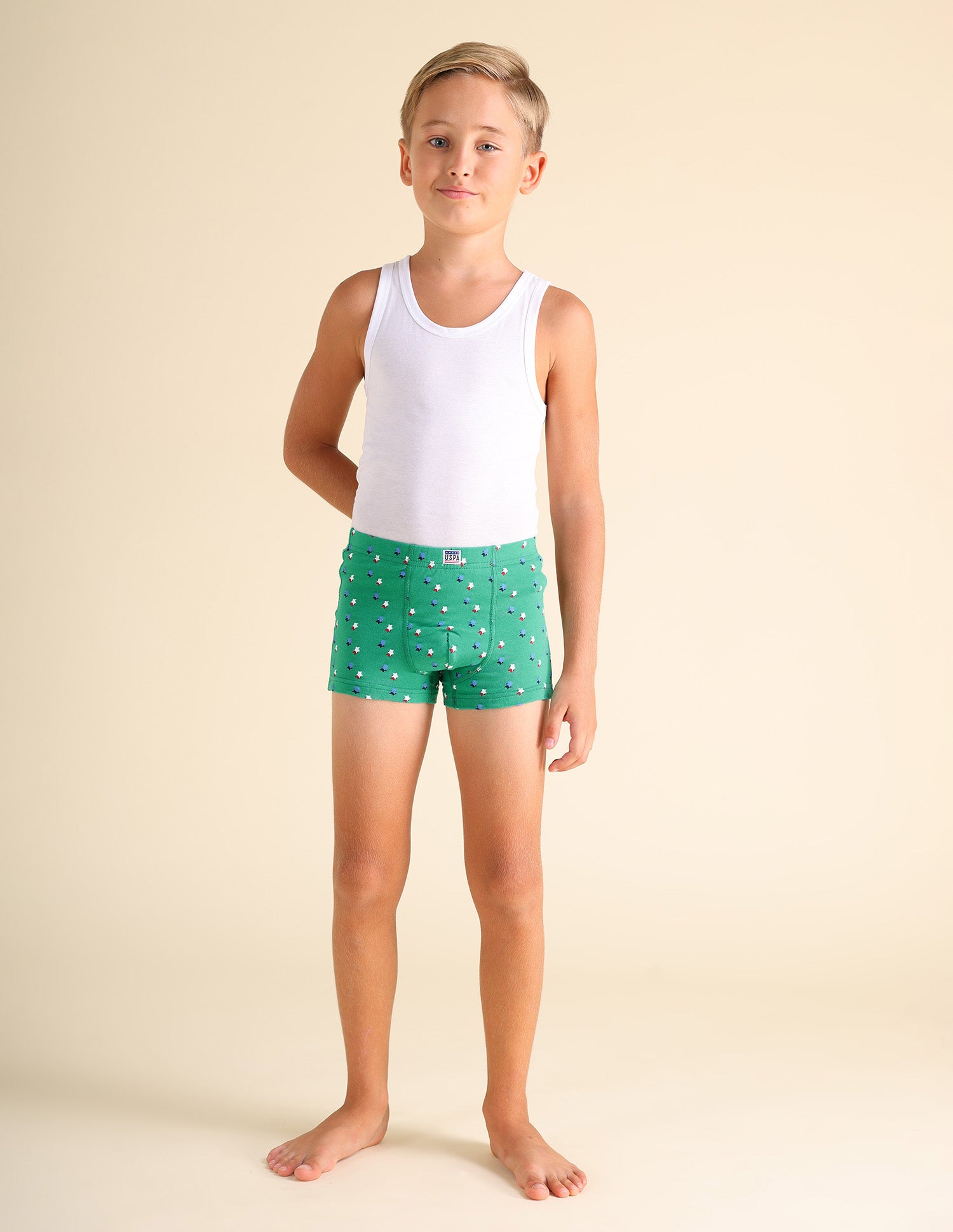 Brand Print EKT05 Trunks - Pack Of 2 Yellow and Green - U.S. POLO ASSN. | Large