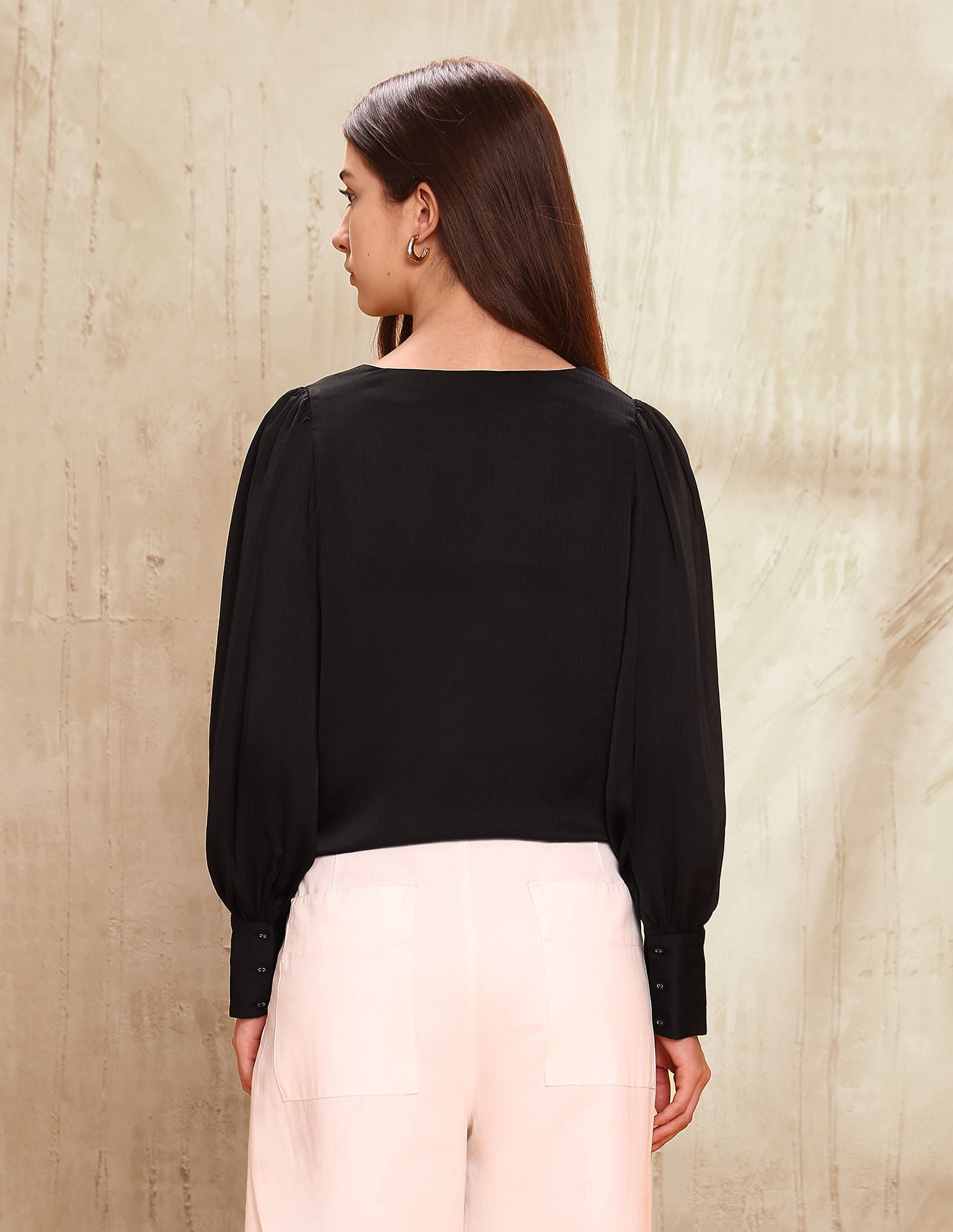 Crinkled Regular Fit Top Black - U.S. POLO ASSN. | Large