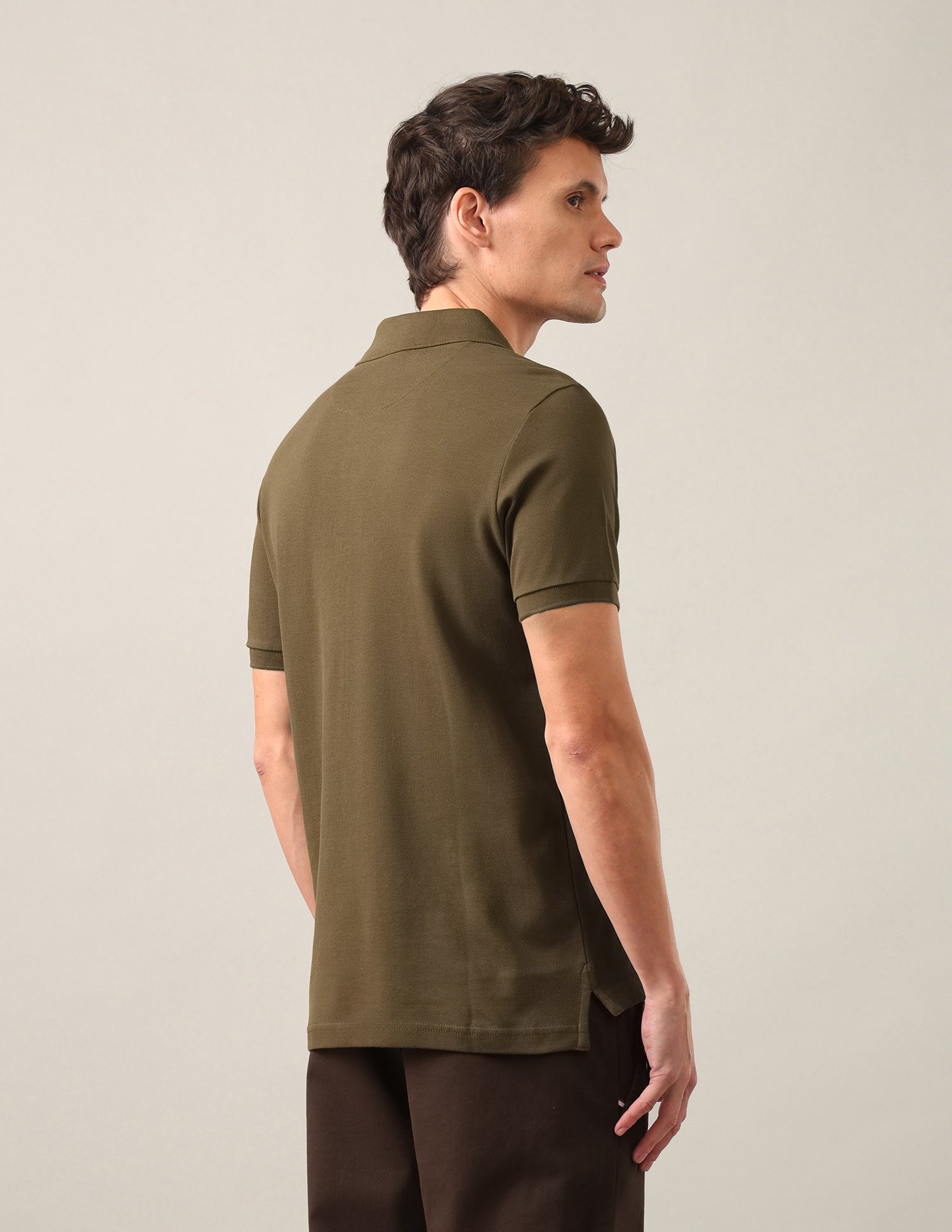 Graphic Printed Slim Fit Polo Shirt Olive - U.S. Polo Assn. India | Large