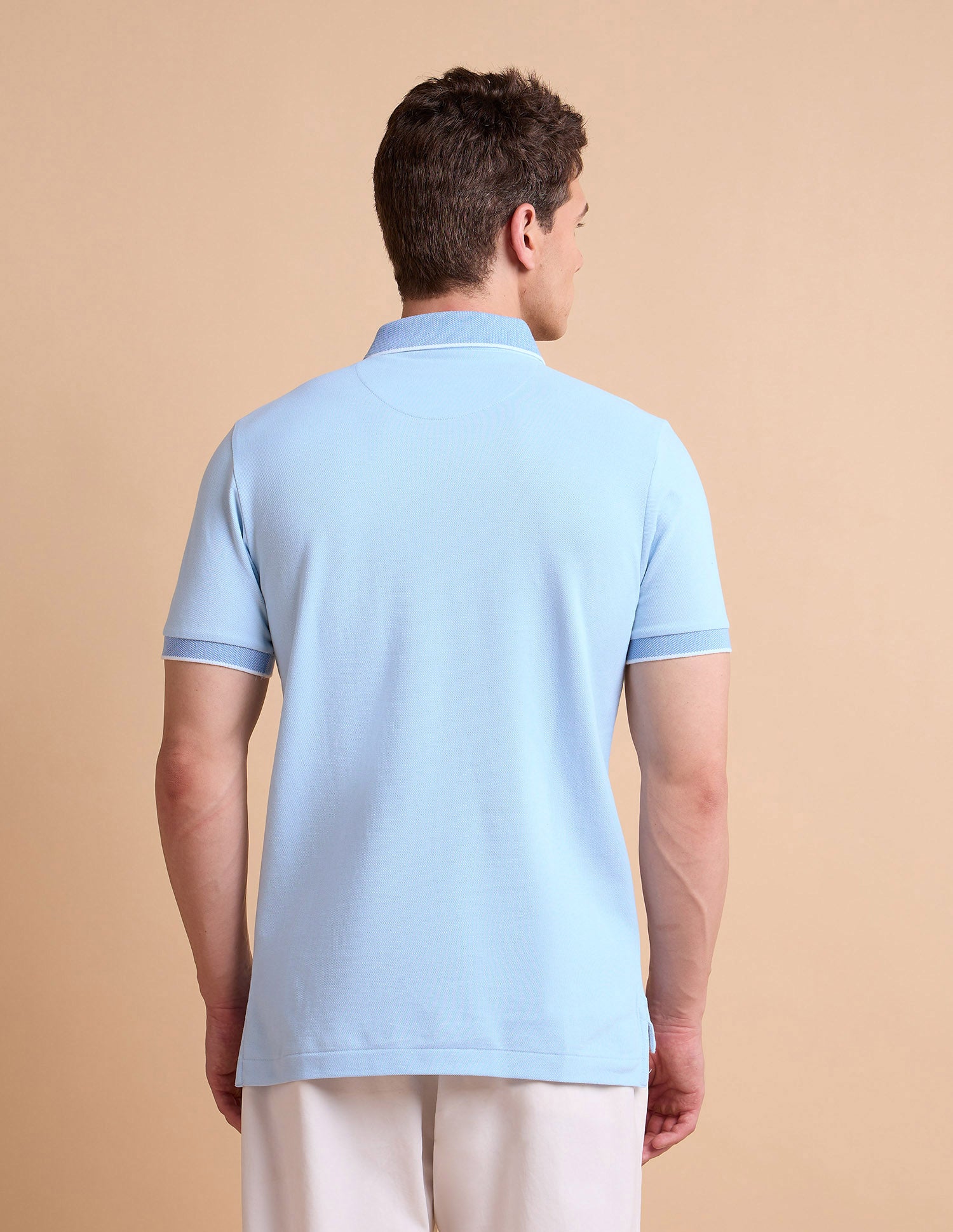 Solid Pure Cotton Polo Shirt Light Blue - U.S. POLO ASSN. | Large