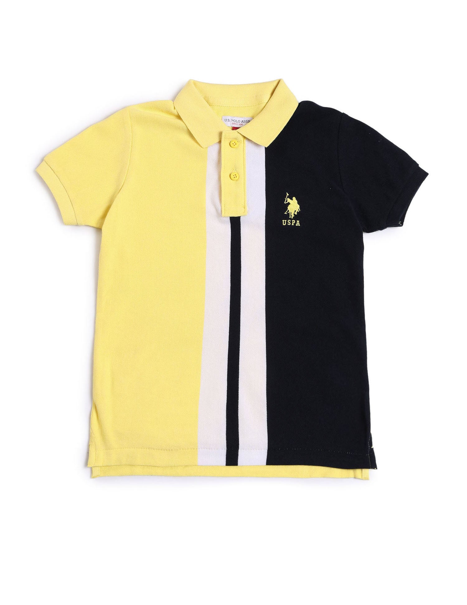 Boys Colour block Regular Fit Polo Shirt Light Yellow - U.S. POLO ASSN. | Large
