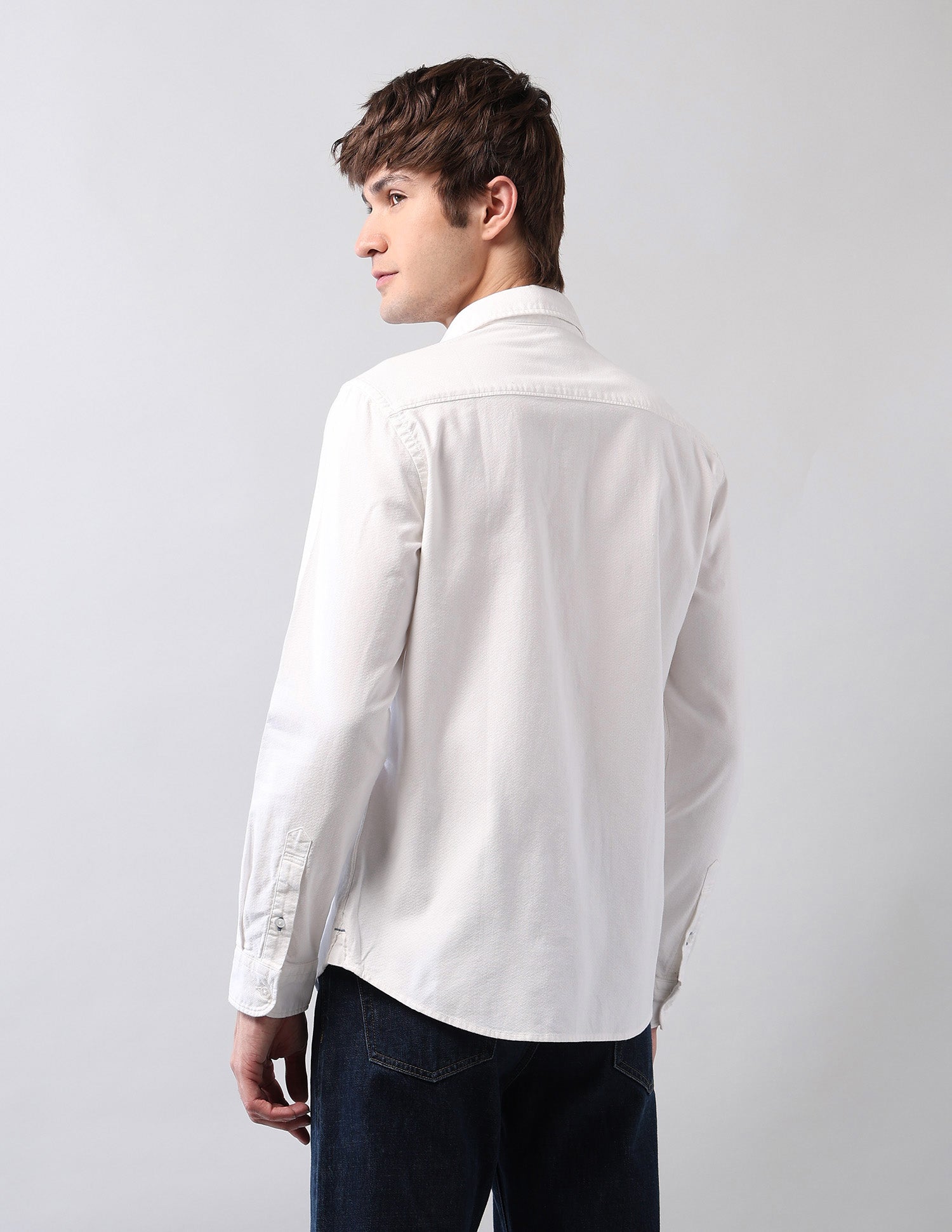 Pure Cotton Dobby Shirt White - U.S. Polo Assn. India | Large