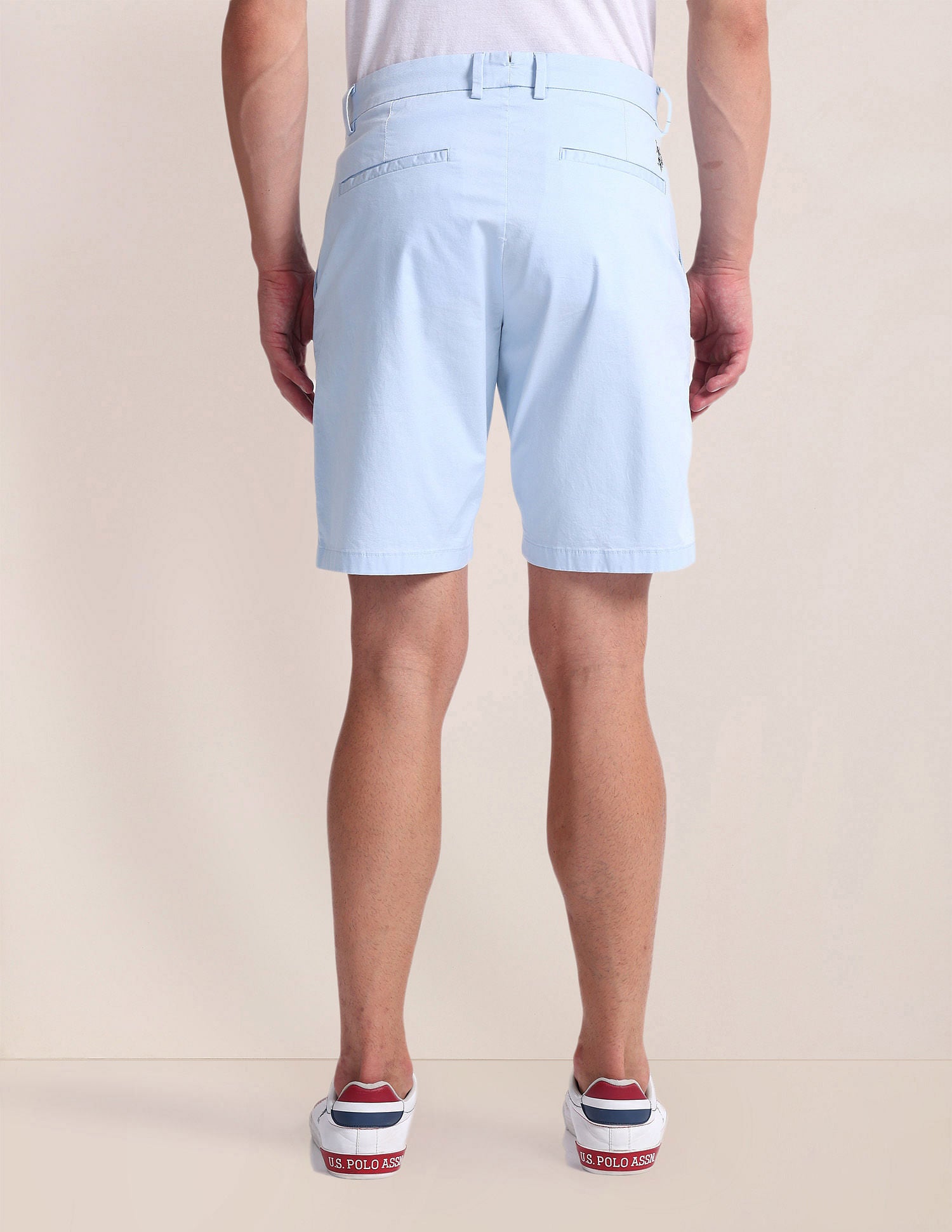 Slim Straight Fit Twill Shorts Blue - U.S. Polo Assn. India | Large