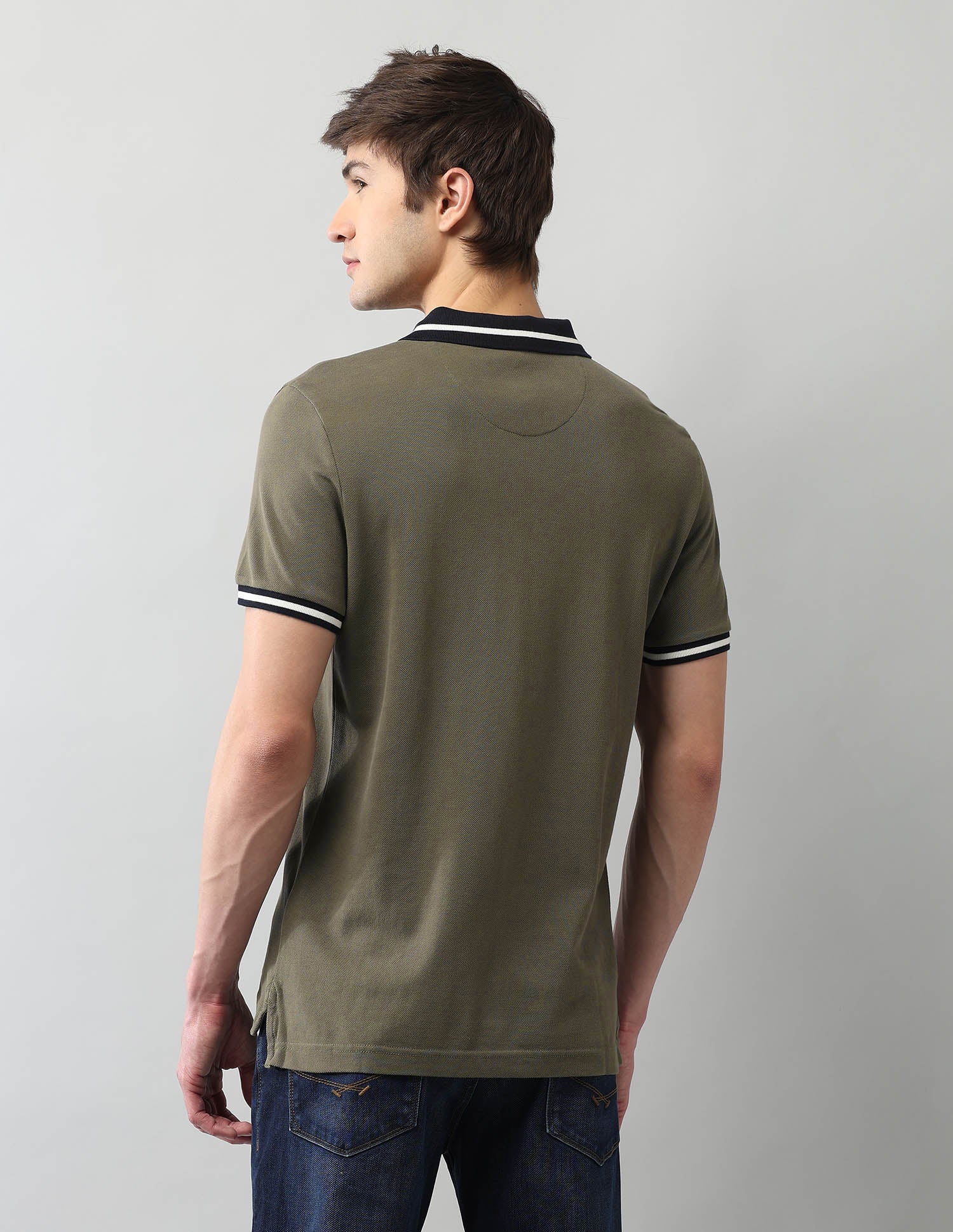 Solid Muscle Fit Polo Shirt Light Olive - U.S. Polo Assn. India | Large