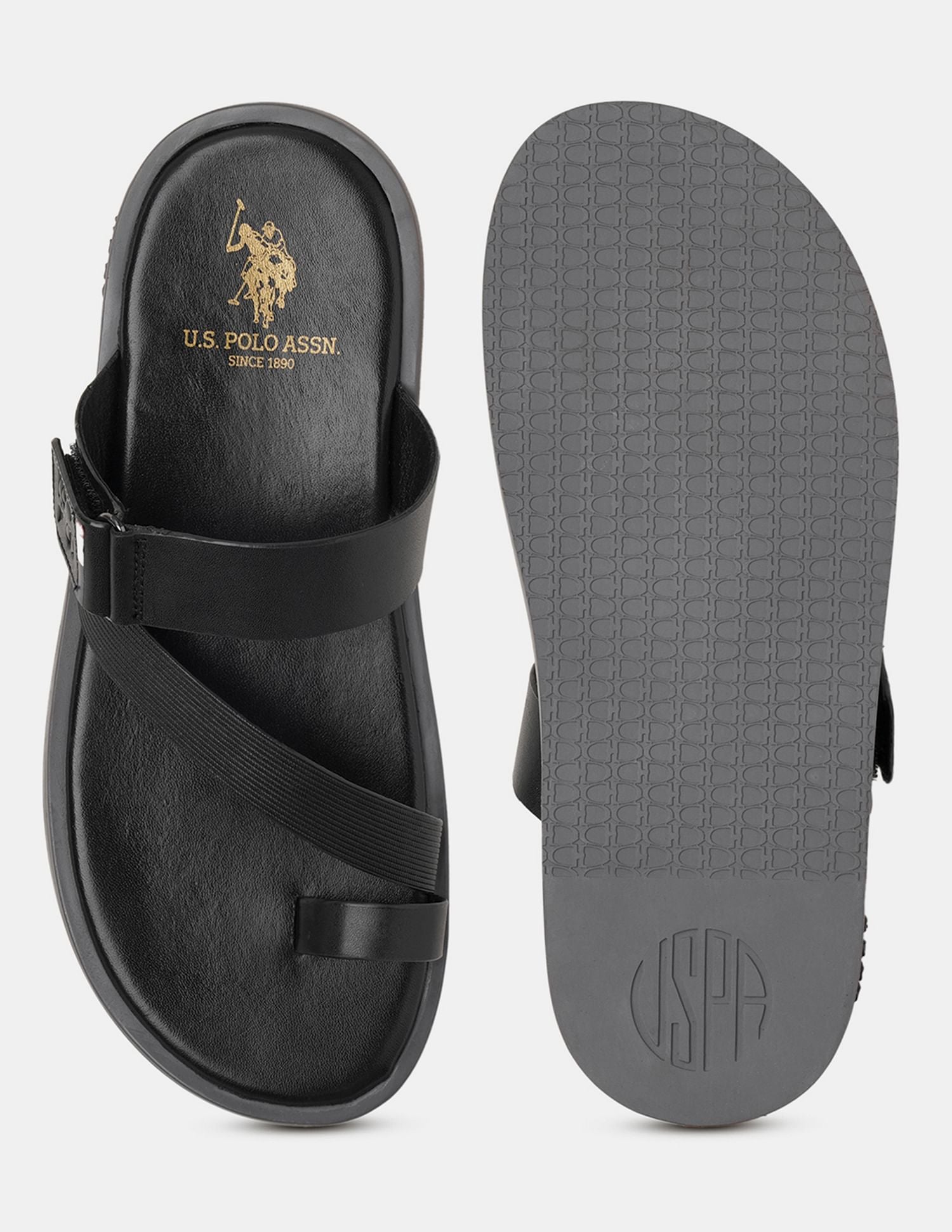 Men Buckle Strap Javi Sandals Black - U.S. POLO ASSN. | Large