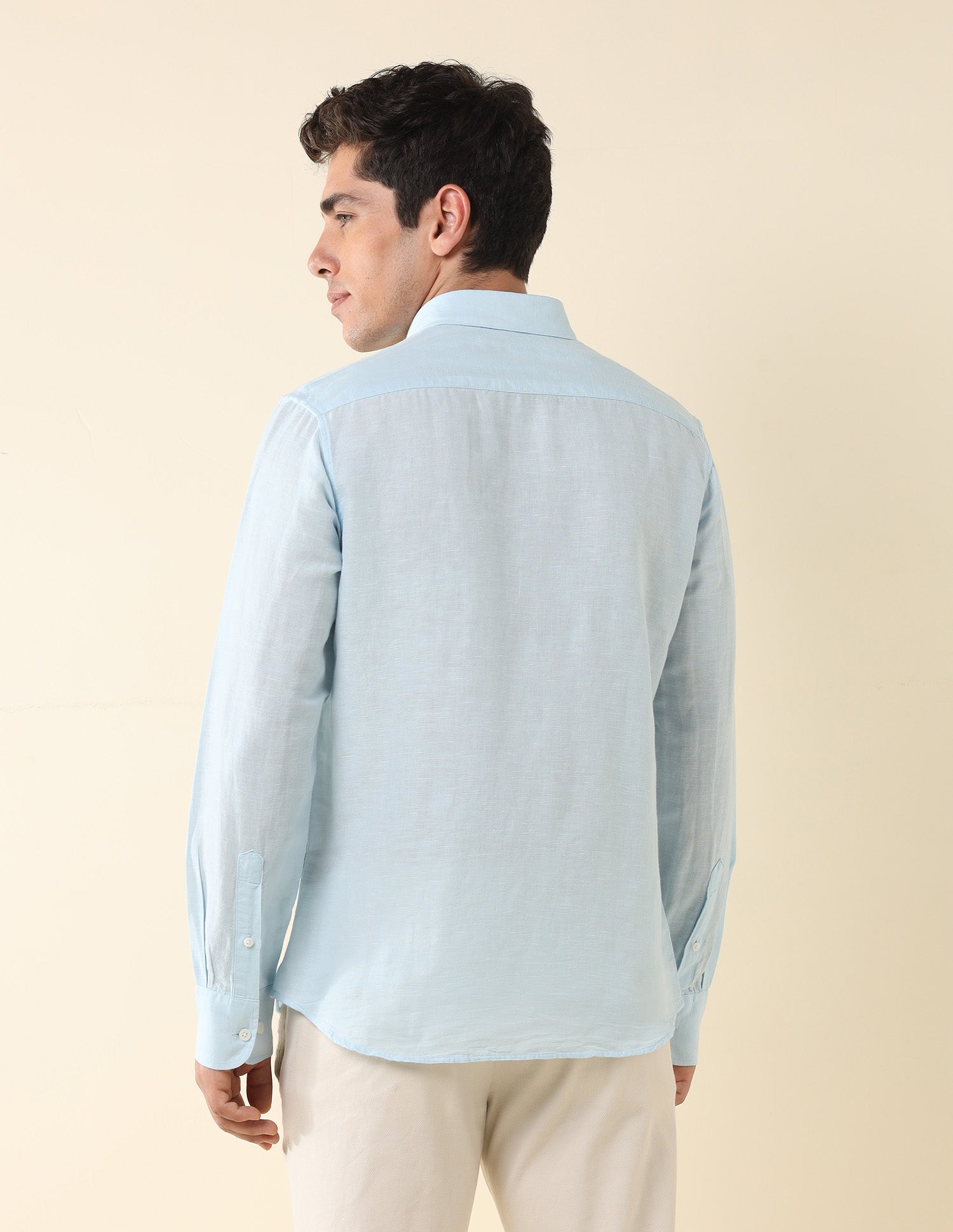 Tailored Fit Solid Shirt Light Blue - U.S. Polo Assn. India | Large