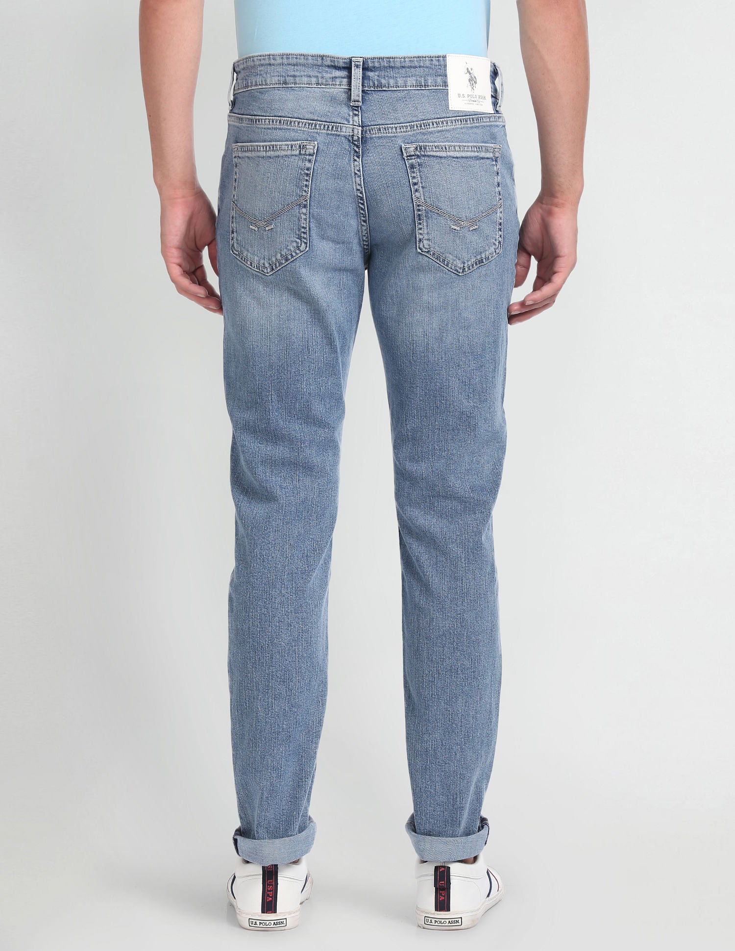 Brandon Slim Tapered Fit Blue Jeans Blue - U.S. Polo Assn. India | Large