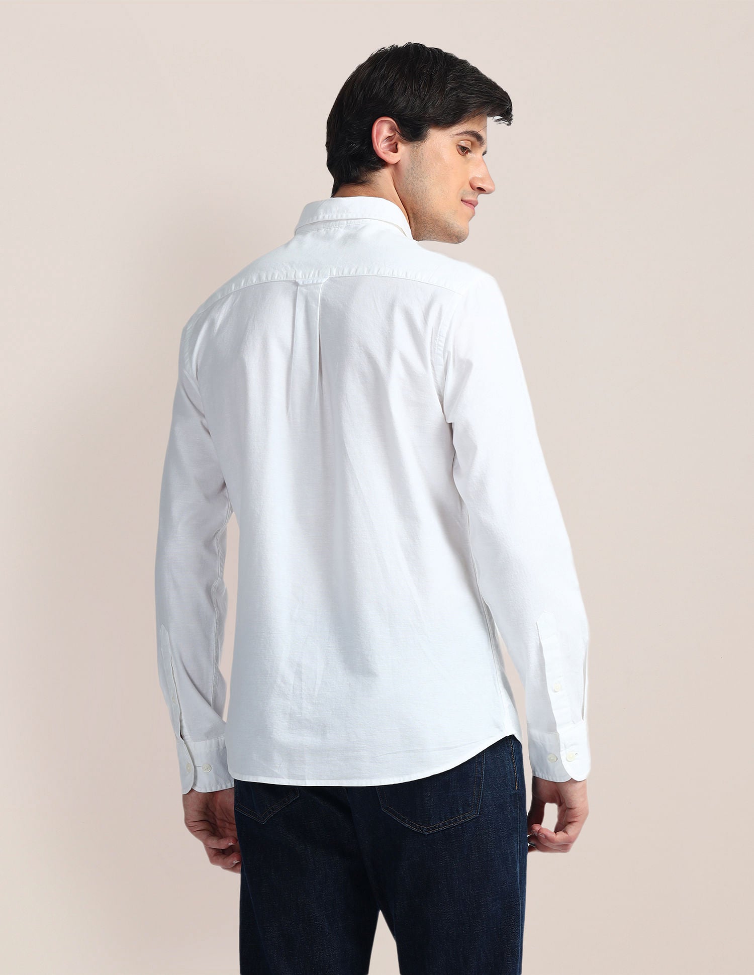 Solid Dobby Shirt White - U.S. Polo Assn. India | Large