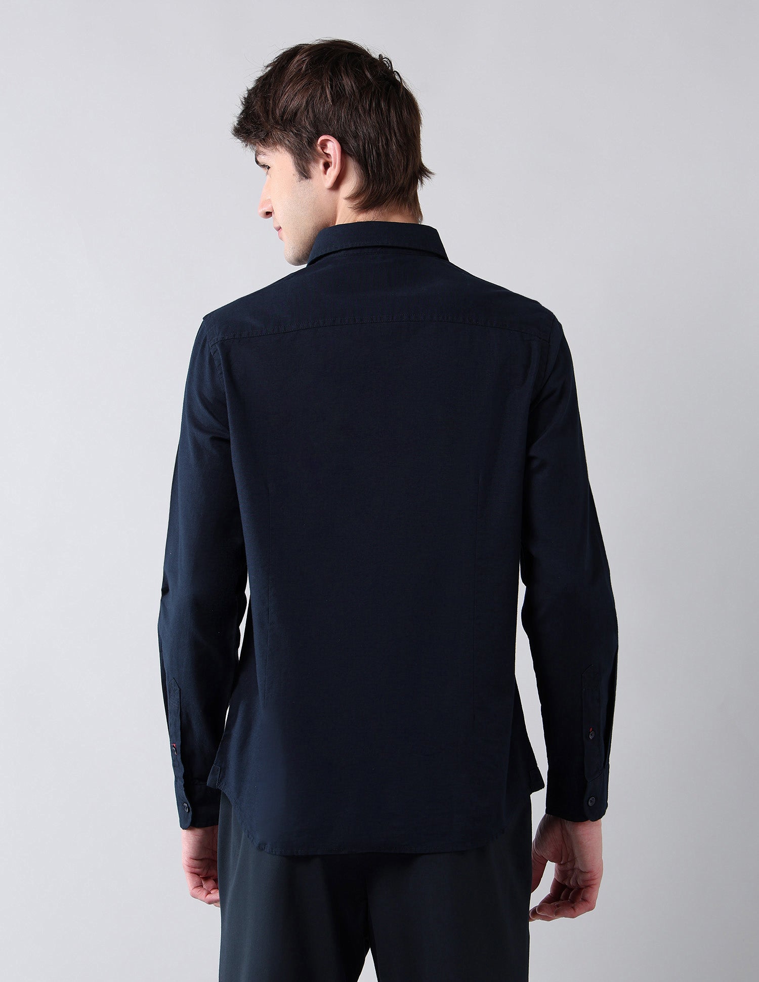 Solid Slim Fit Shirt Navy - U.S. Polo Assn. India | Large