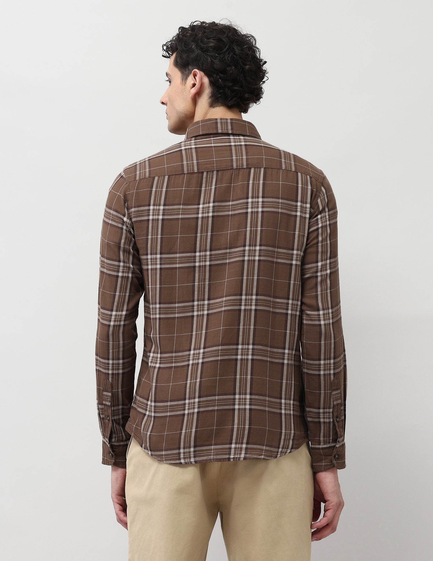 Plaid Checked Pure Cotton Shirt Dark Brown - U.S. Polo Assn. India | Large