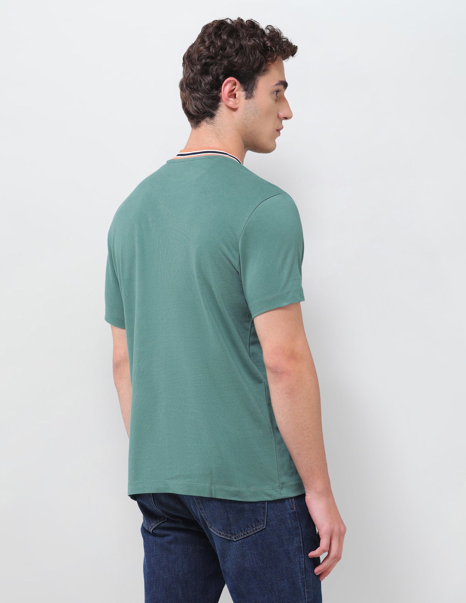 Solid Slim Fit T-Shirt Green - U.S. Polo Assn. India | Large