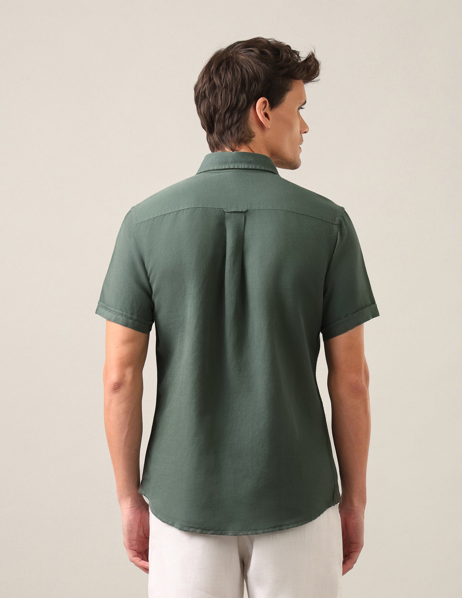 Solid Regular Fit Shirt Olive - U.S. Polo Assn. India | Large