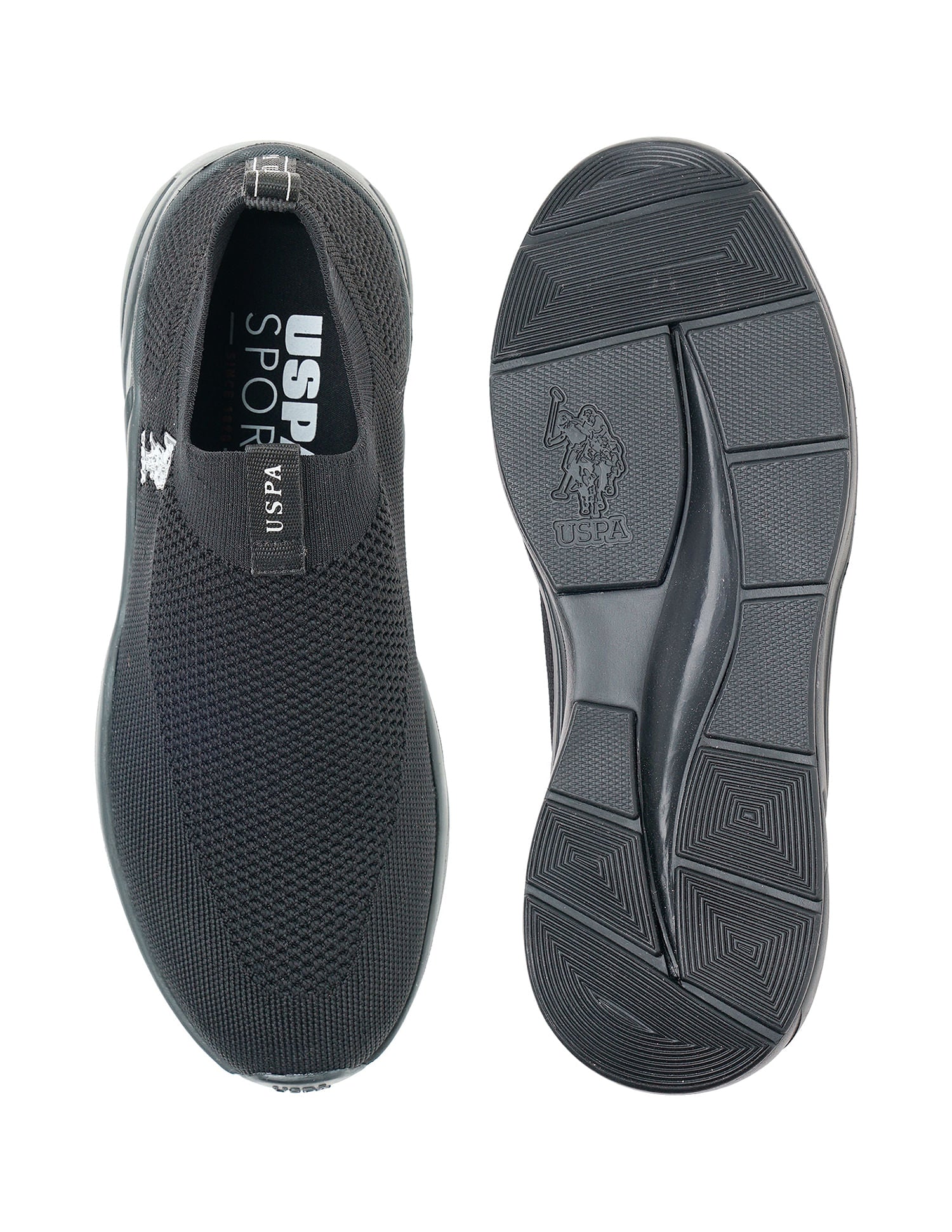 Men Duncun 5.0 Knitted Upper Walking Shoes Black - U.S. Polo Assn. India | Large