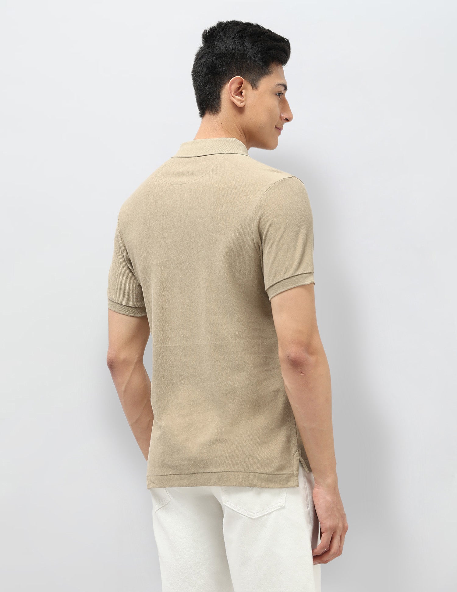 Vertical Striped Pure Cotton Polo Shirt Beige - U.S. Polo Assn. India | Large