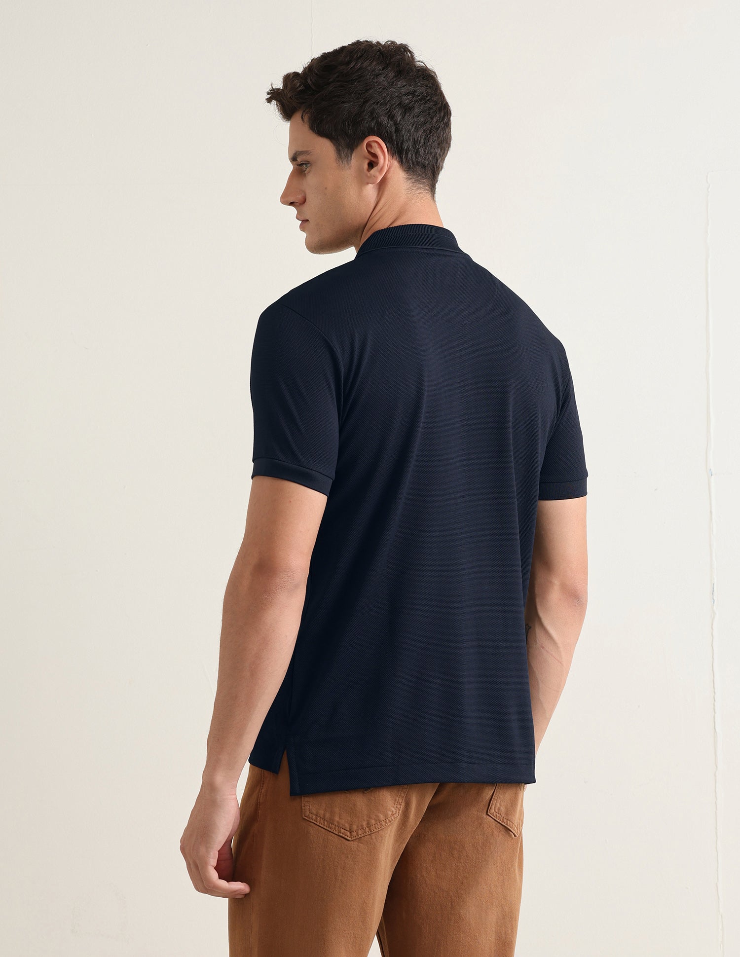 Solid Slim Fit Polo Shirt Navy - U.S. Polo Assn. India | Large