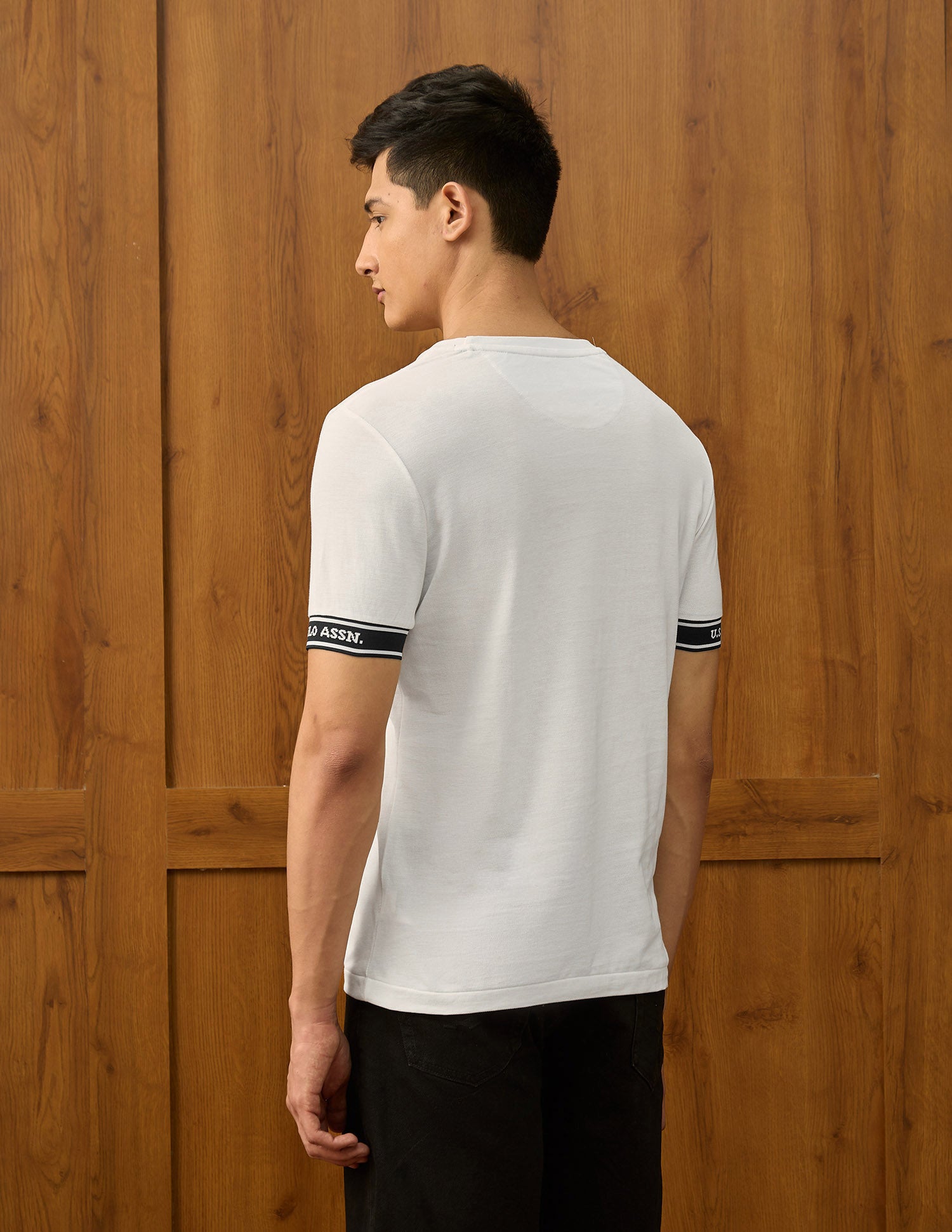 Pure Cotton Varsity T Shirt Off White - U.S. POLO ASSN. | Large