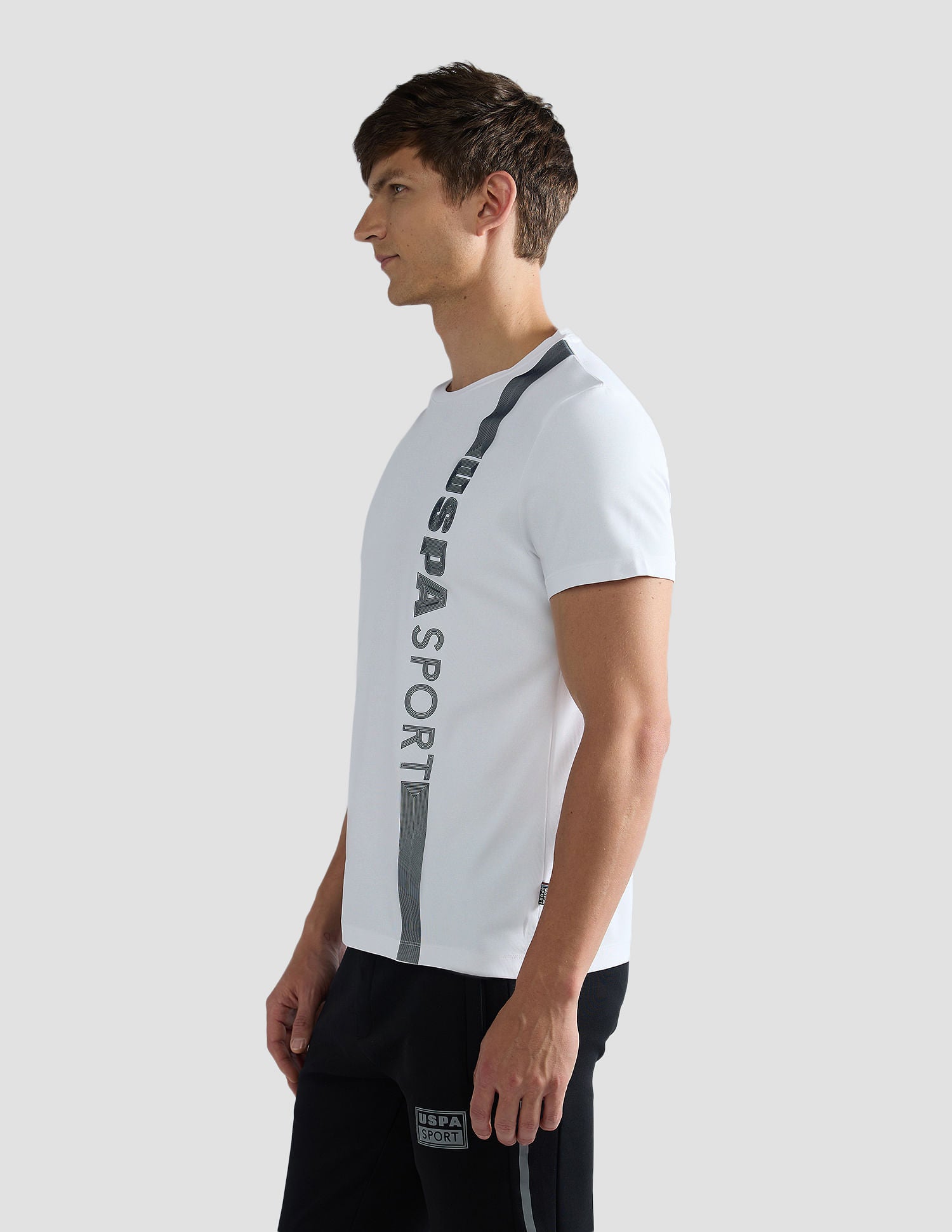 Brand Stripe Honeycomb T-Shirt White - U.S. Polo Assn. India | Large