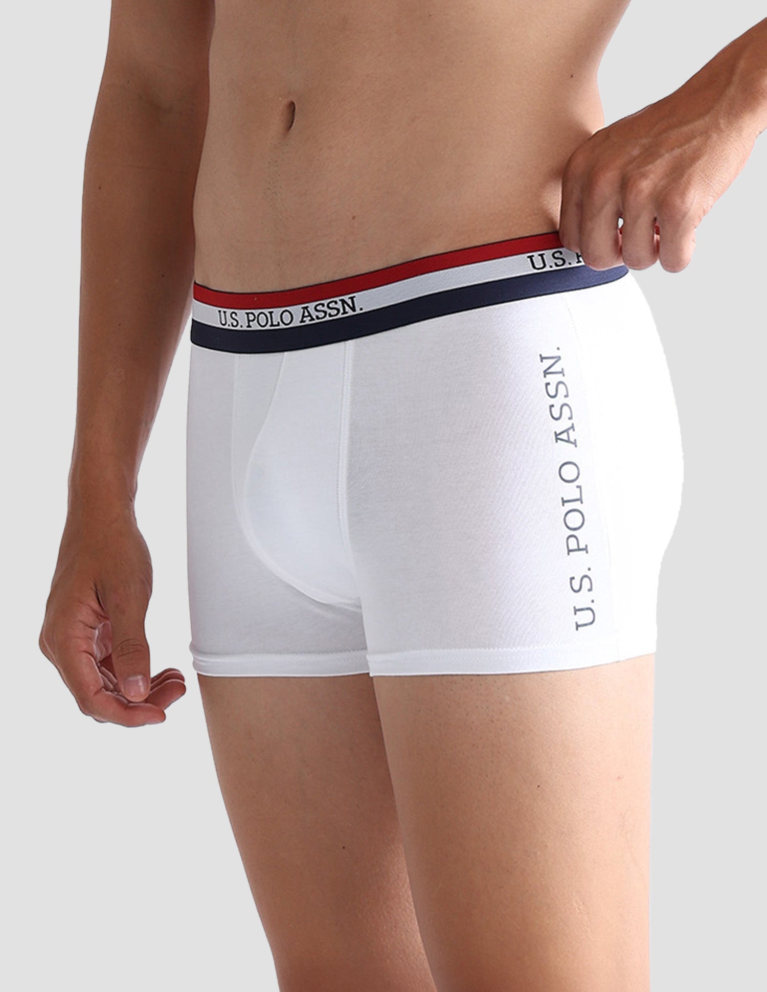 Solid Antibacterial ET002 Trunks - Pack Of 2 White and Navy - U.S. POLO ASSN. | Large