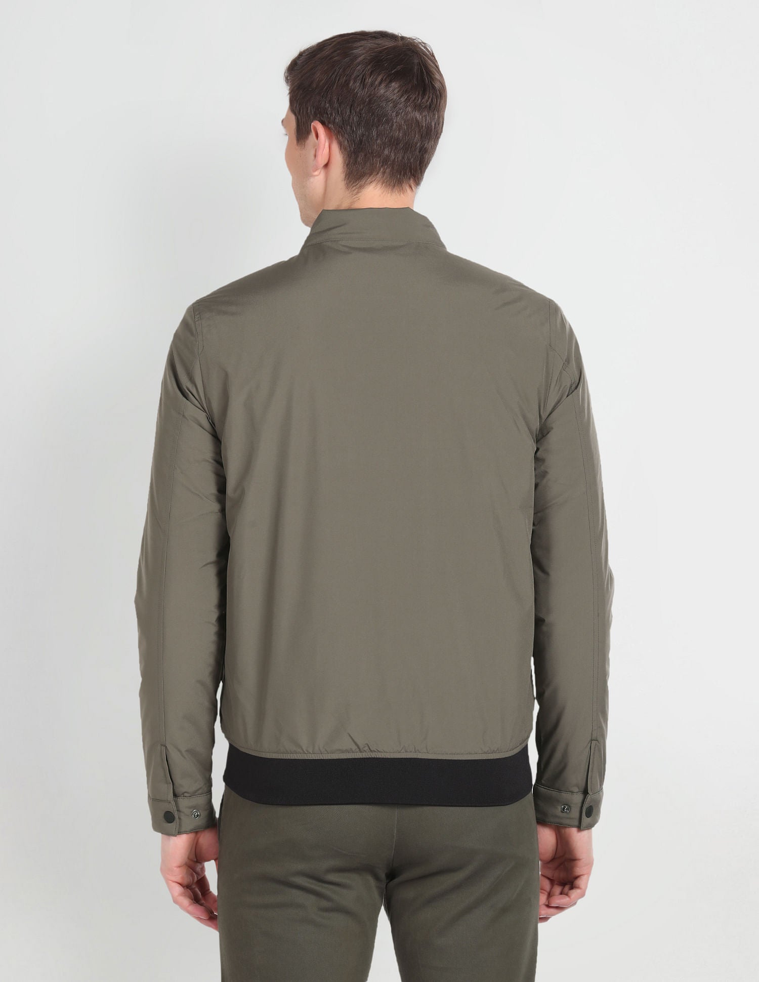 Contrast Hem Lightweight Jacket Olive - U.S. POLO ASSN. | Large