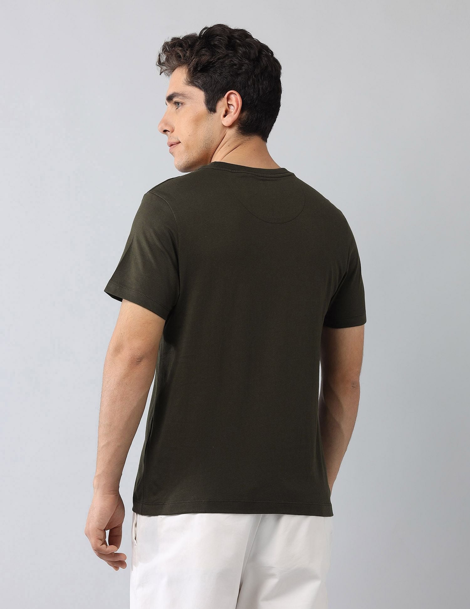 Muscle Fit Brand Printed T-Shirt Olive - U.S. Polo Assn. India | Large