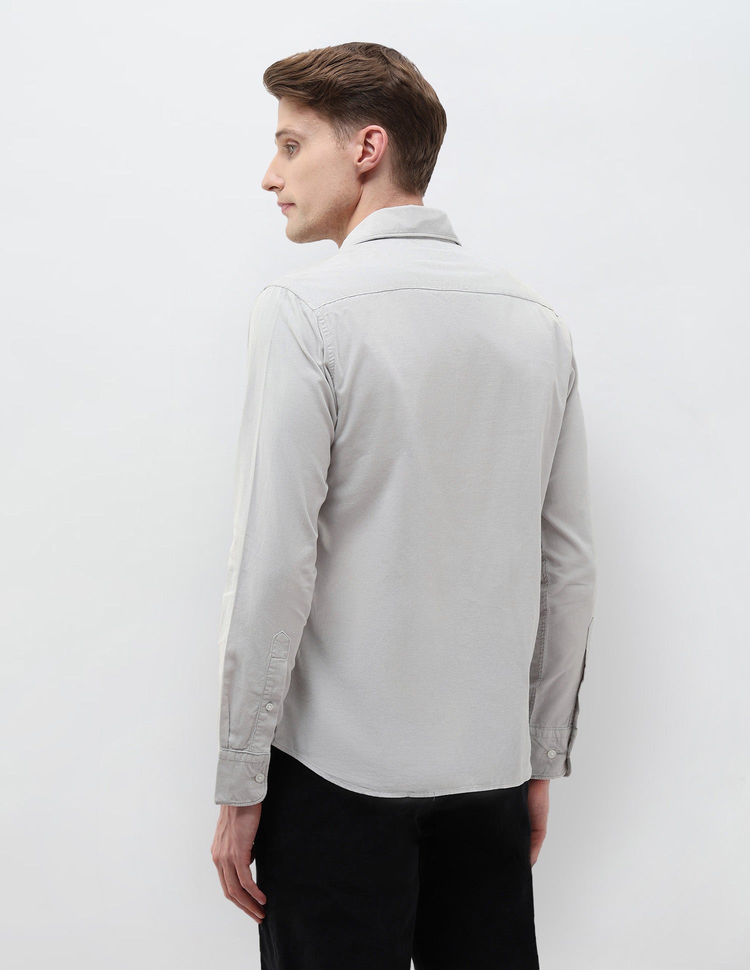 Textured Tailored Fit Shirt Grey - U.S. Polo Assn. India | Large