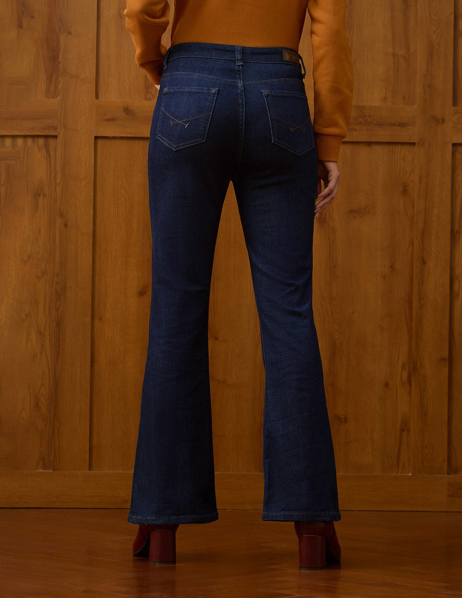 High Rise Flared Fit Jeans Dark Blue - U.S. POLO ASSN. | Large