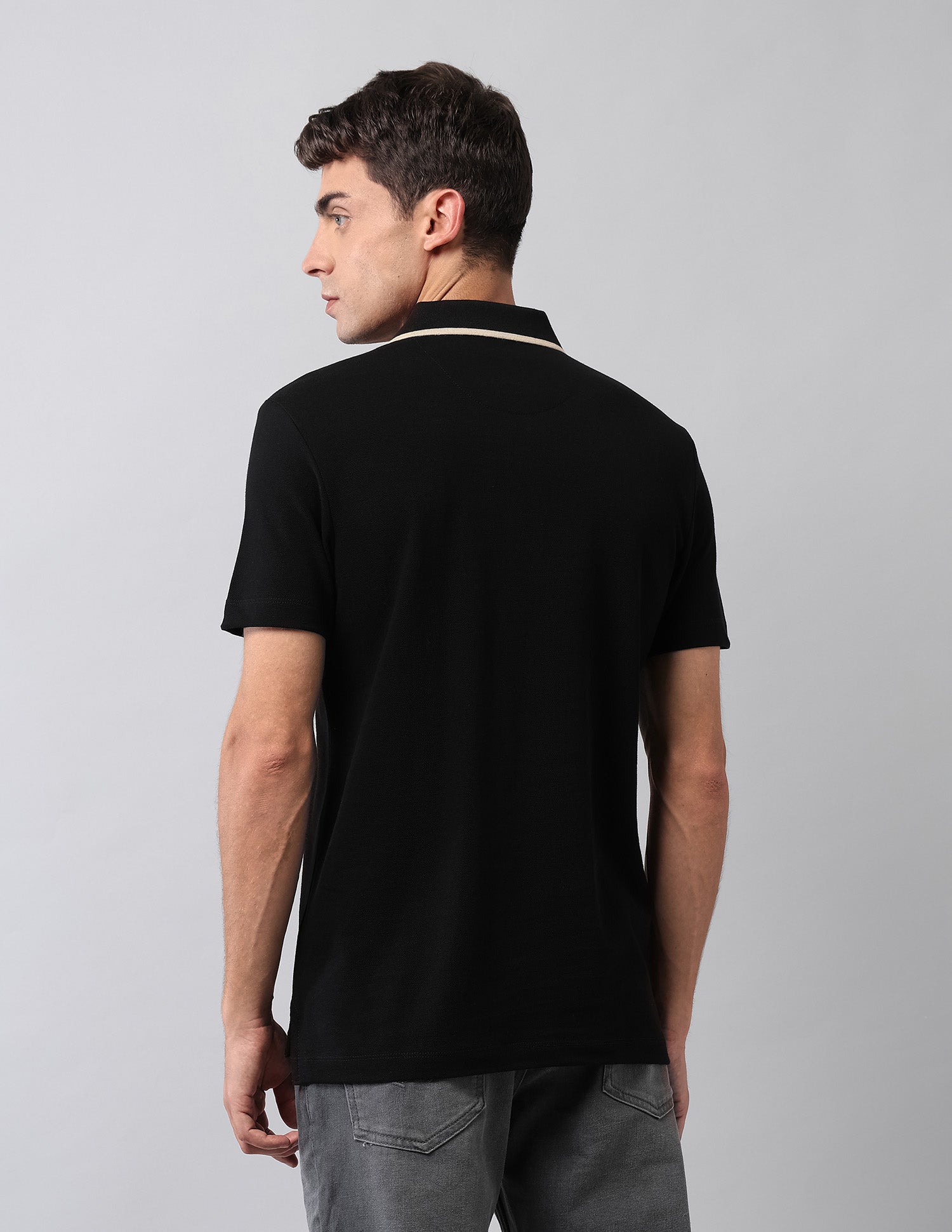 Pure Cotton Muscle Fit Polo Shirt Black - U.S. Polo Assn. India | Large