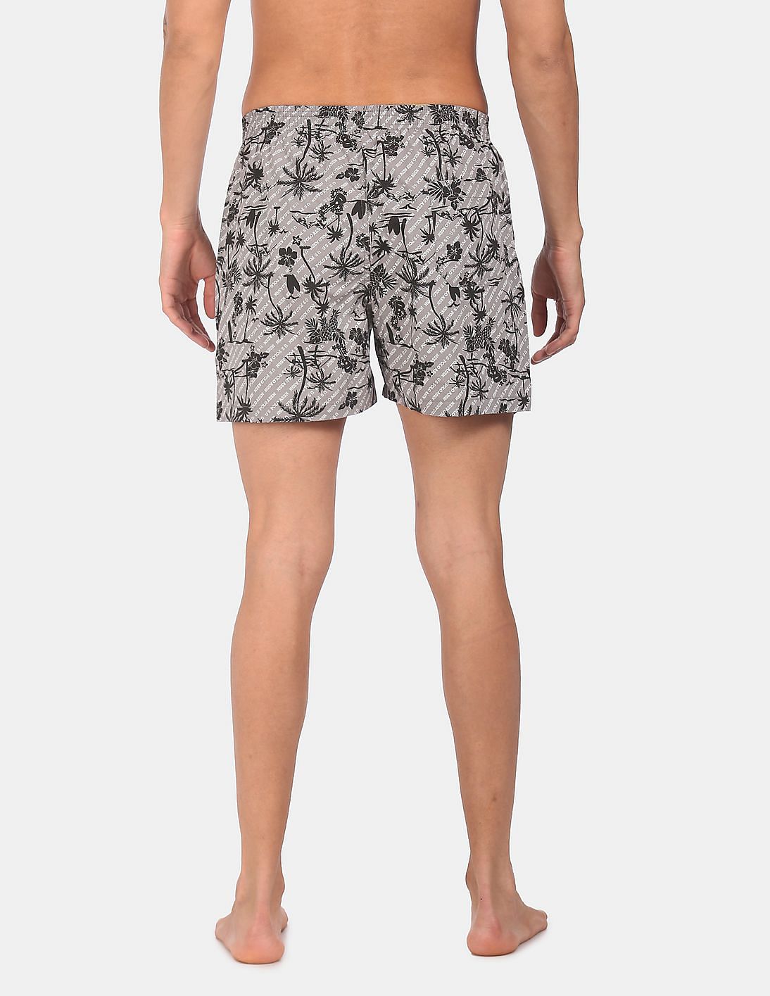 Back Pocket All Over Print IYAC Boxers - Pack Of 1 Grey-Coconut Tree - U.S. POLO ASSN. | Large