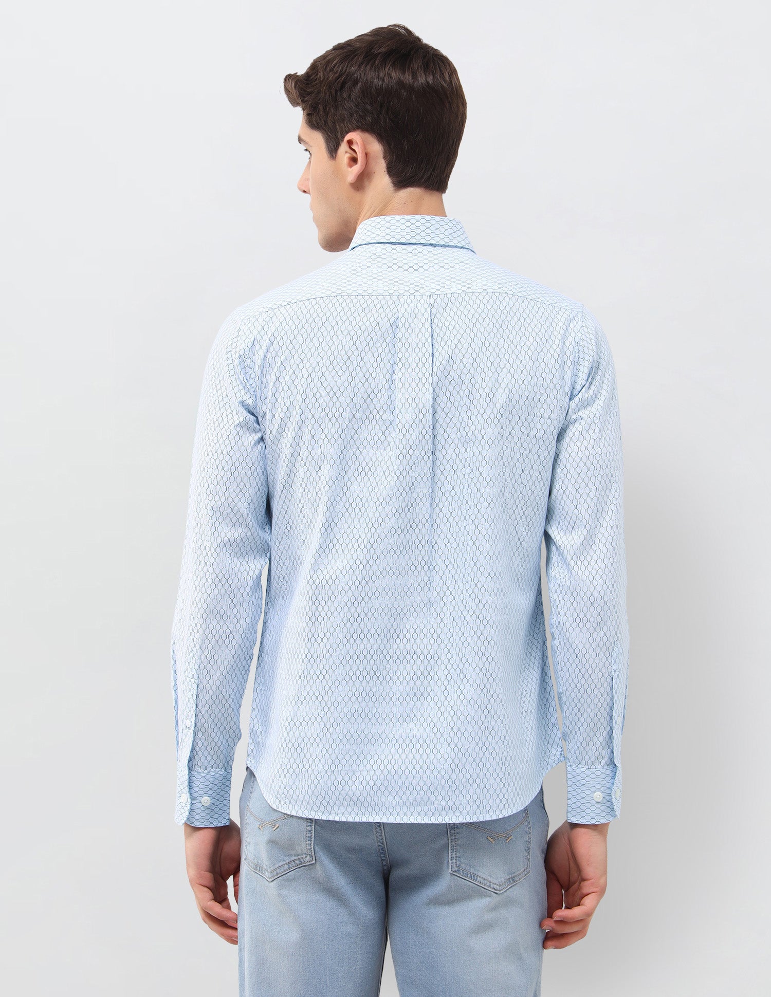 Geometric Printed Oxford Shirt Blue - U.S. Polo Assn. India | Large