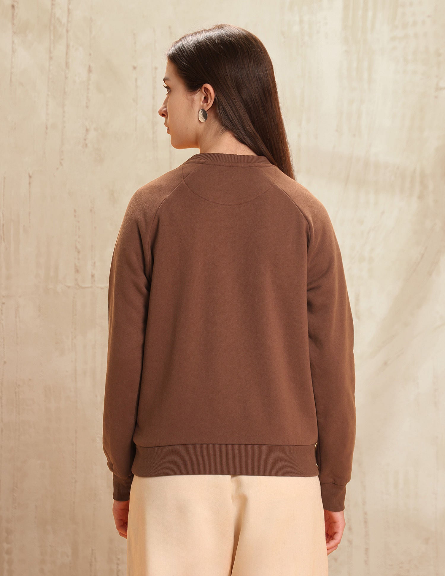 Raglan Fit Brand Printed Sweatshirt Dark Brown - U.S. POLO ASSN. | Large