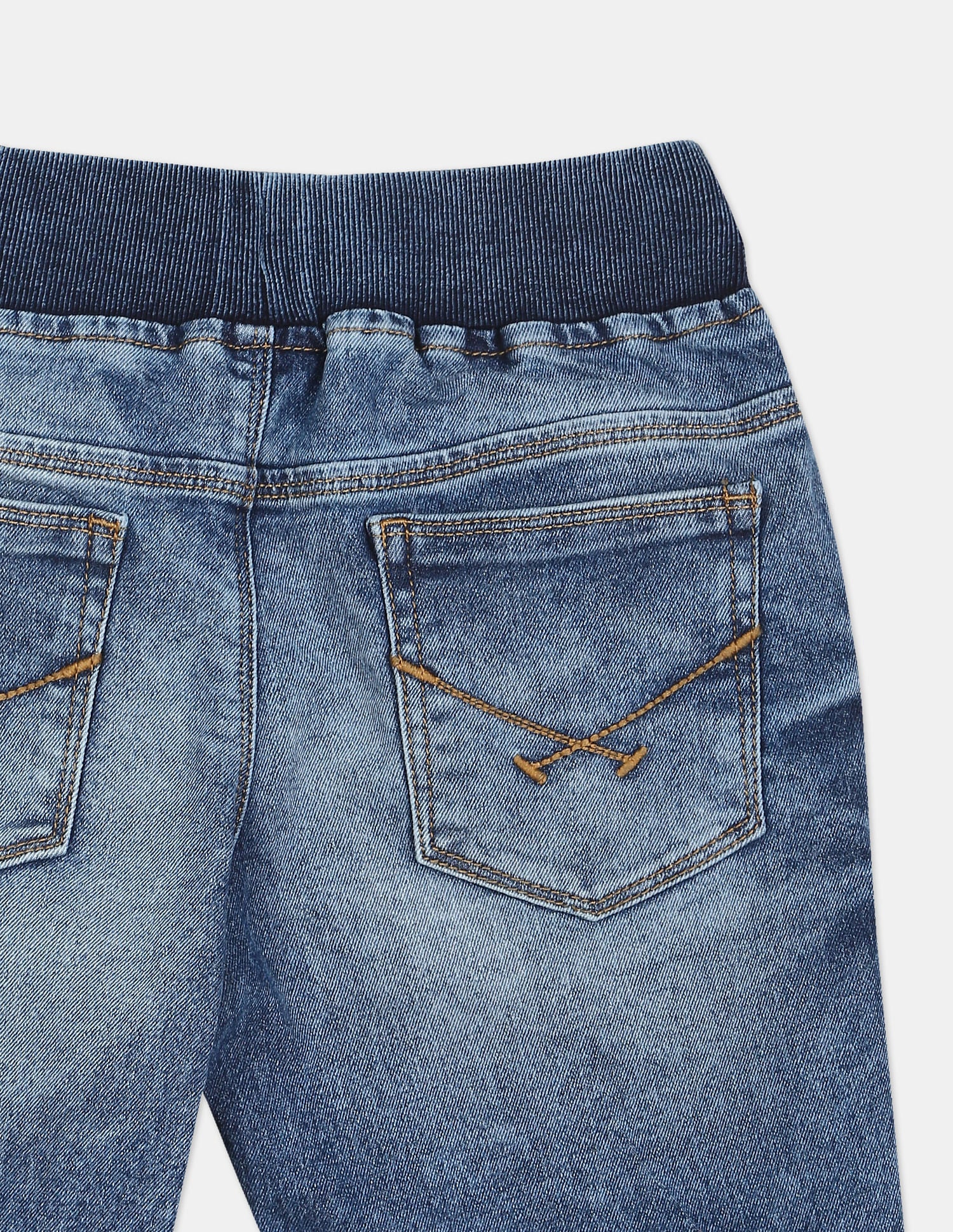 Boys Blue Slim Fit Distressed Denim Shorts Blue - U.S. Polo Assn. India | Large