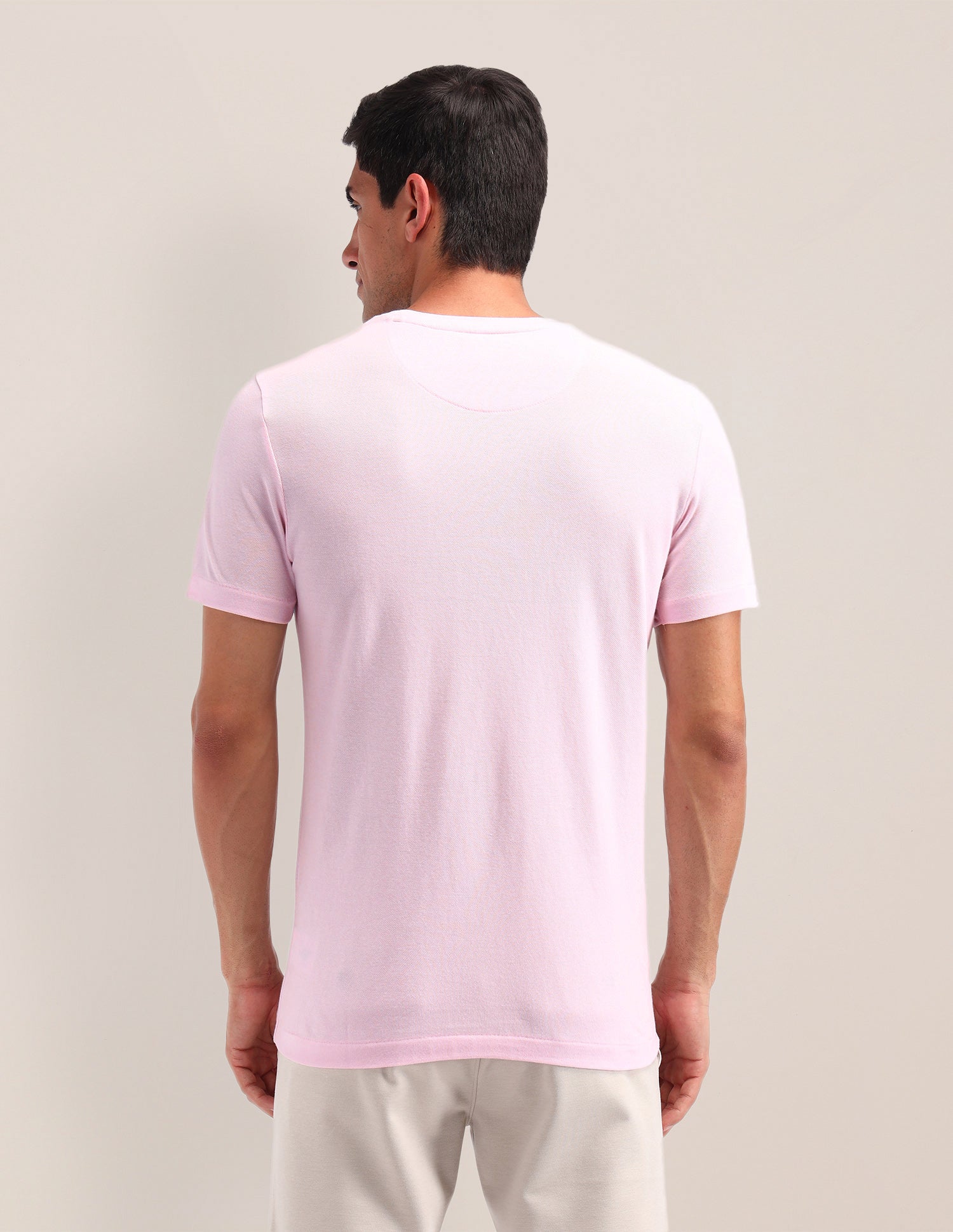 Horizontal Striped Slim Fit T-Shirt Pink - U.S. Polo Assn. India | Large