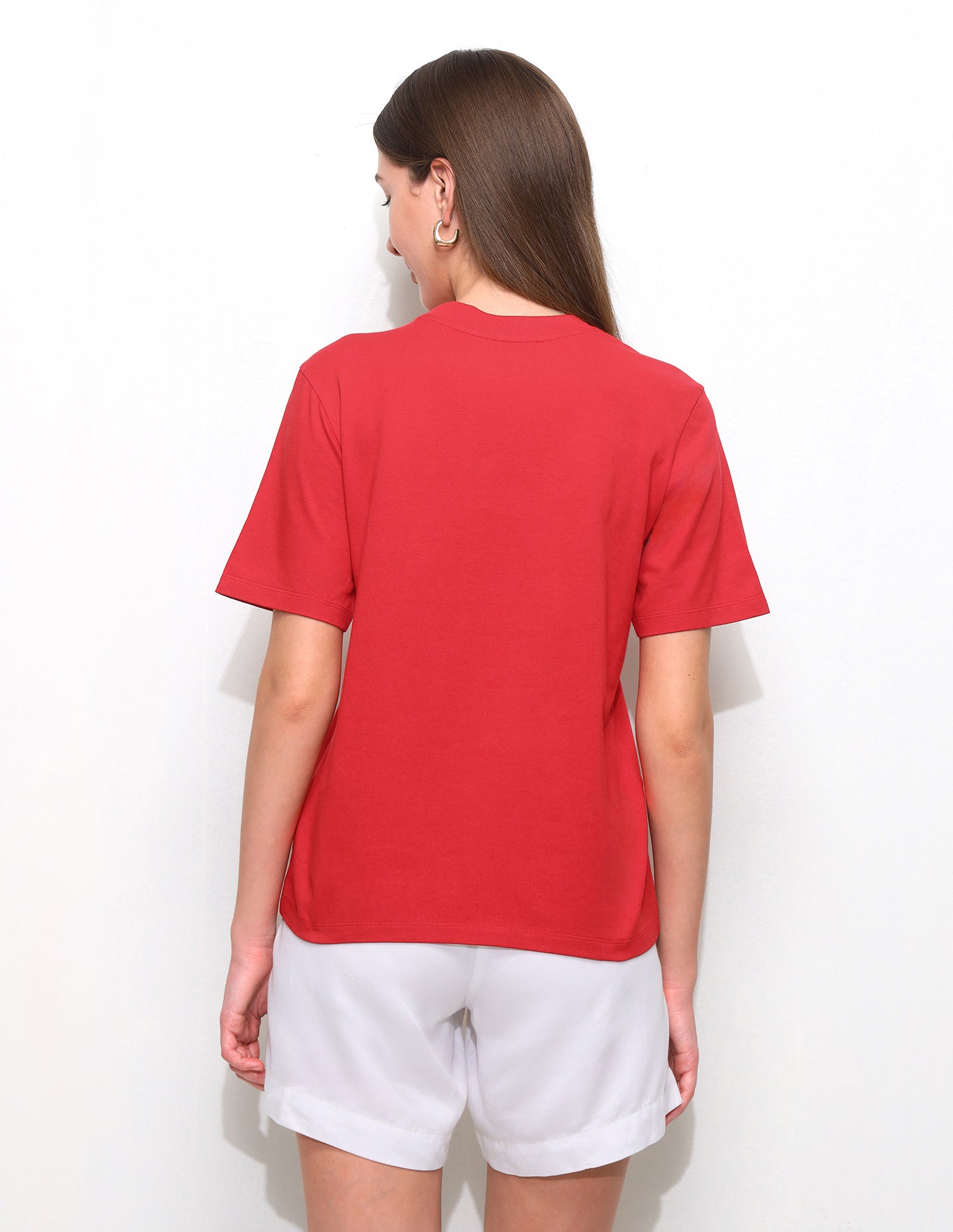 Digital Graphic Brand Printed Boxy Fit T-Shirt Red - U.S. Polo Assn. India | Large
