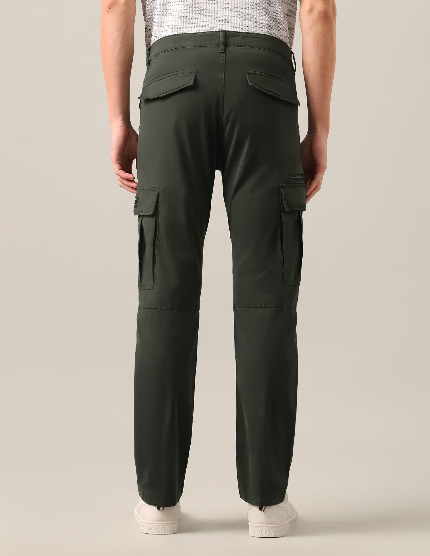 Harold Slim Straight Fit Twill Cargos Green - U.S. Polo Assn. India | Large
