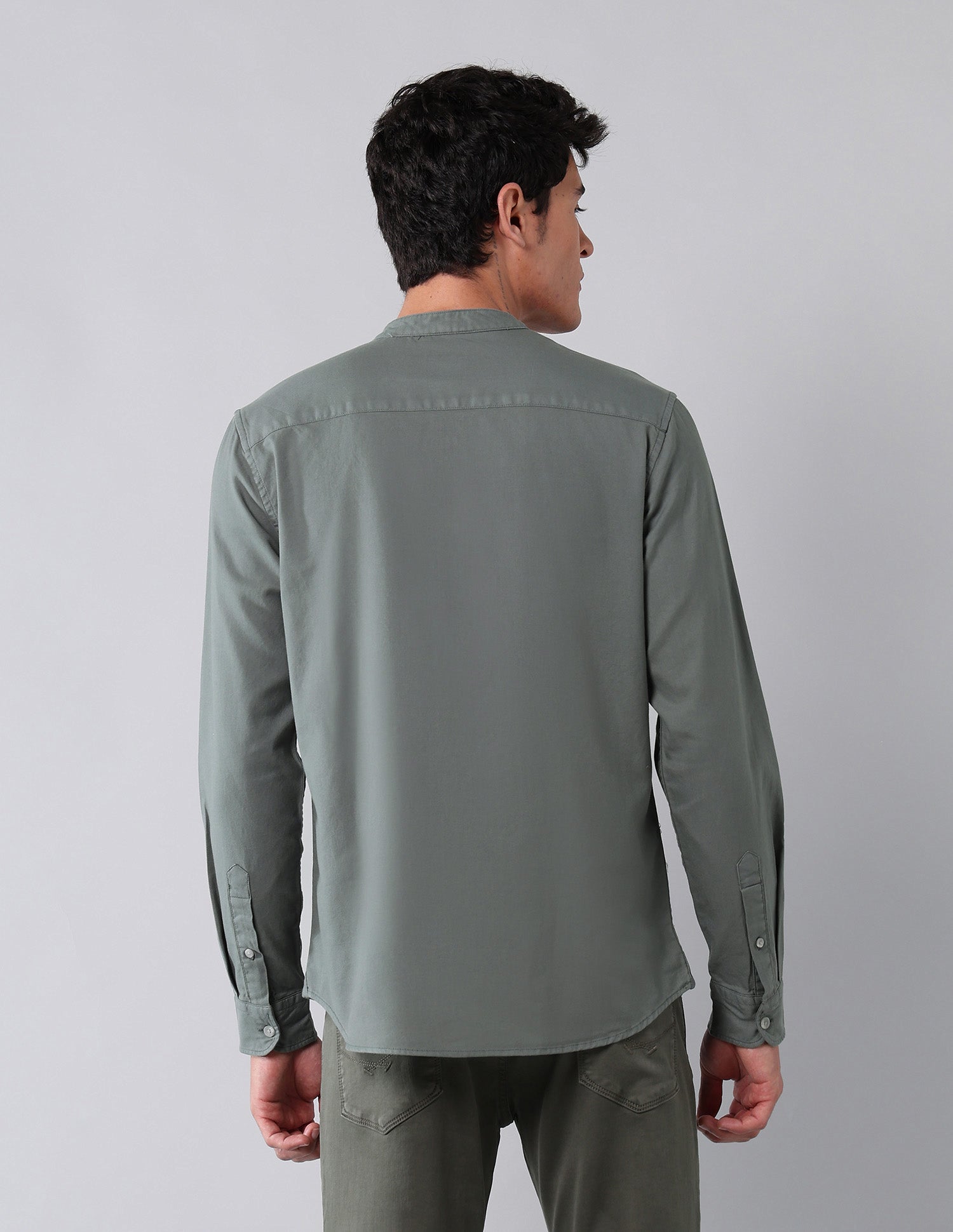 Pure Cotton Regular Fit Twill Shirt Dark Green - U.S. Polo Assn. India | Large