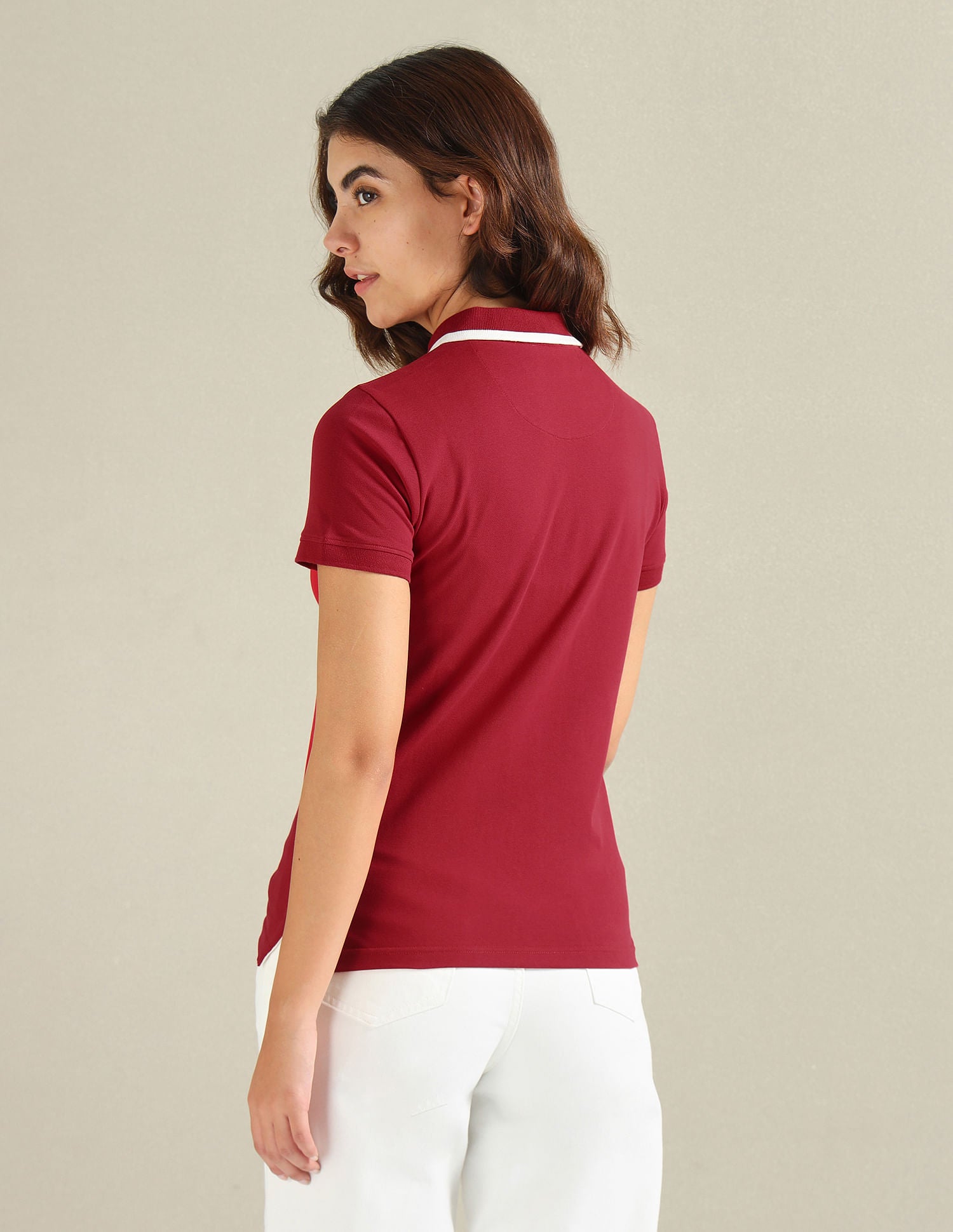 Cotton Stretch Tipped Polo Shirt Red - U.S. POLO ASSN. | Large