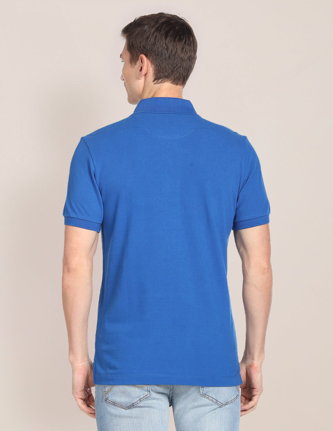Colour Block Cotton Polo Shirt Blue - U.S. Polo Assn. India | Large