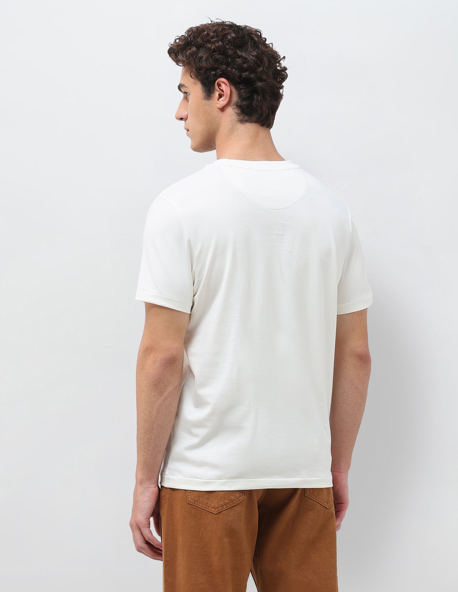 Brand Embroidered Slim Fit T-Shirt Off White - U.S. Polo Assn. India | Large