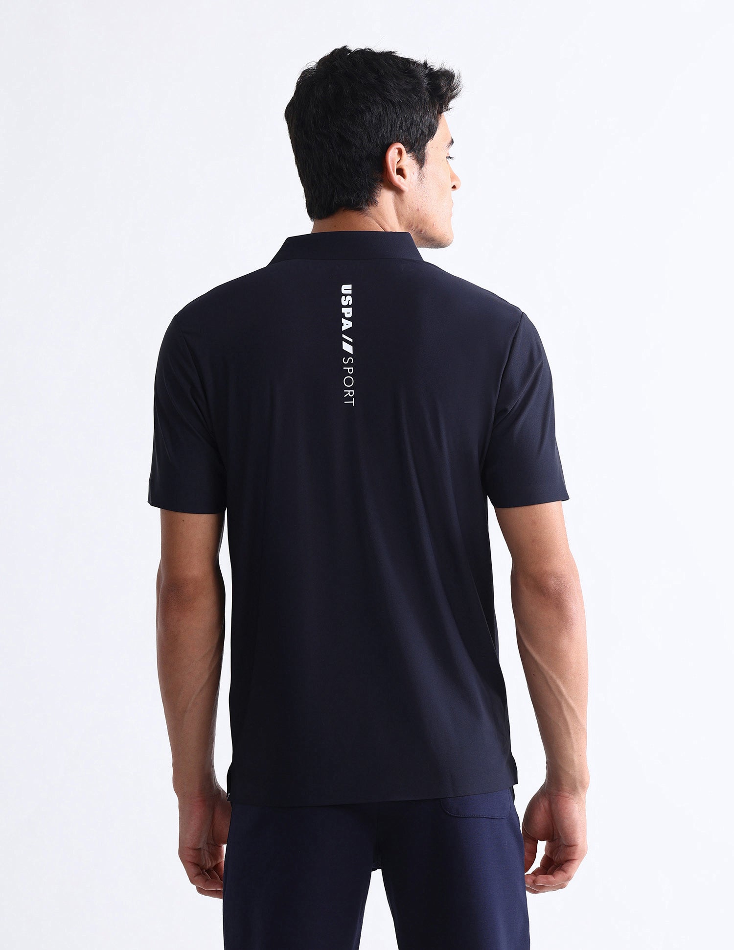 Solid Slim Fit Polo Shirt Navy - U.S. Polo Assn. India | Large