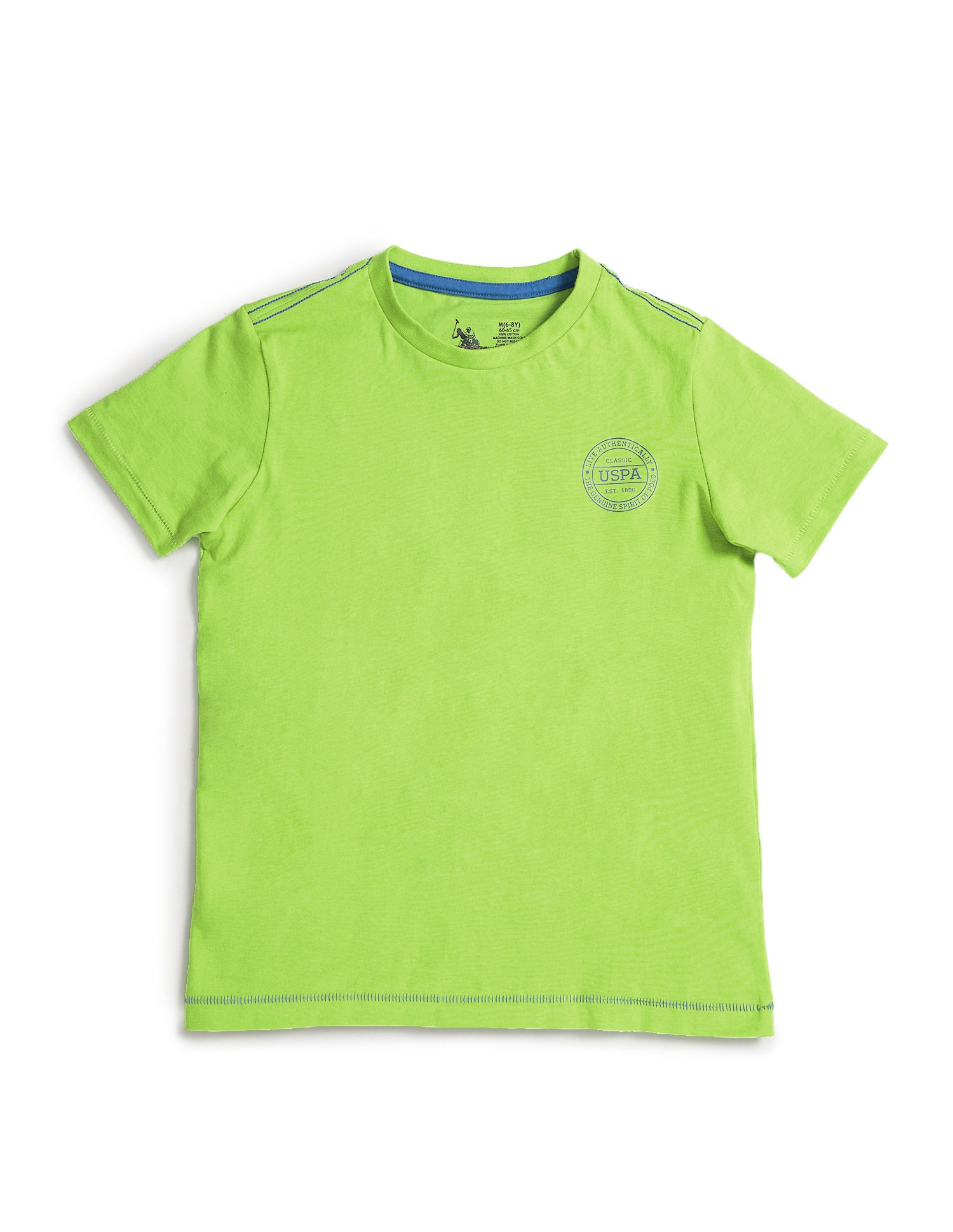 Ribbed Neck Cotton IKEA Lounge T-Shirt - Pack Of 1 Lime Green - U.S. POLO ASSN. | Large
