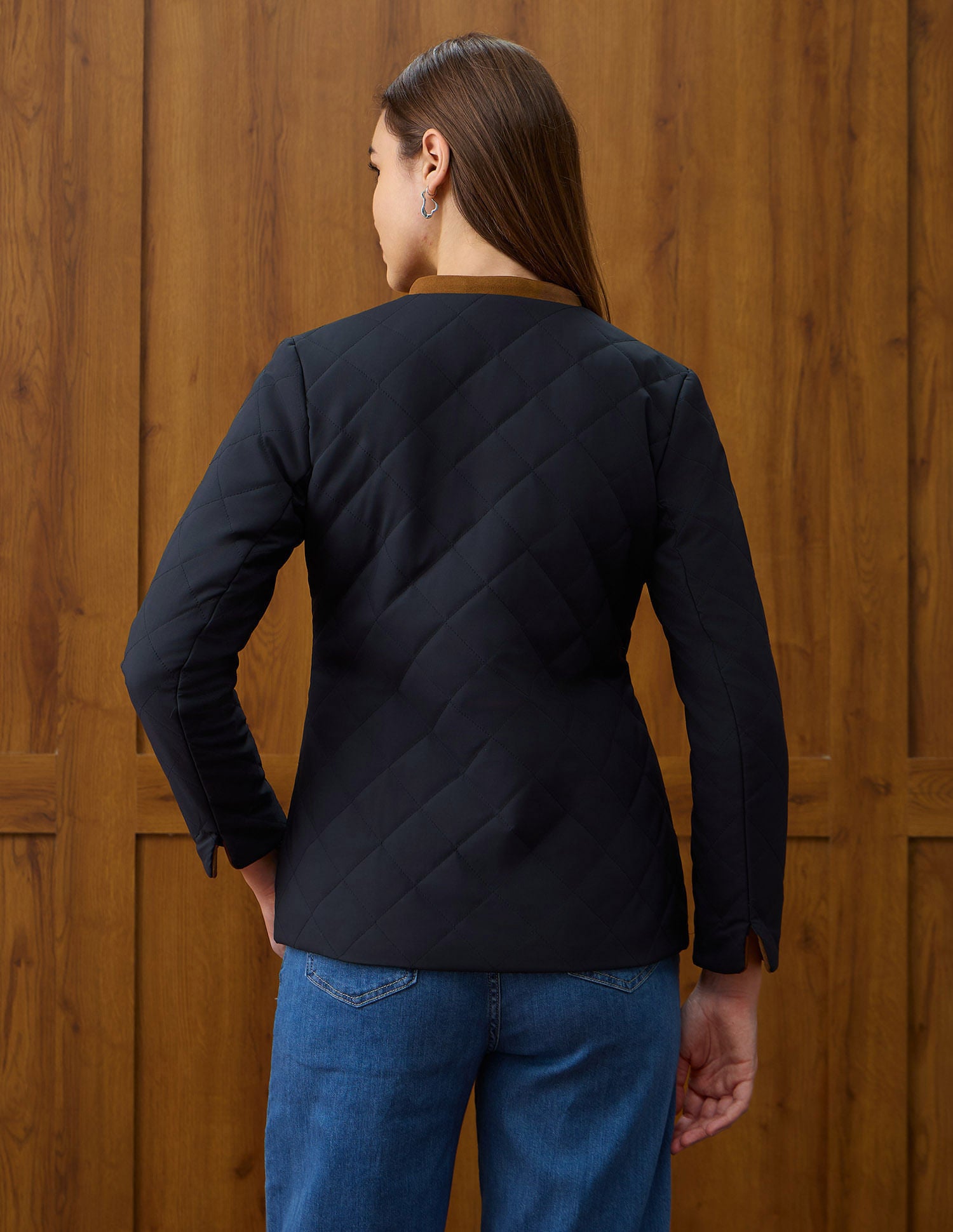 Solid Regular Fit High Neck Jacket Blue - U.S. POLO ASSN. | Large