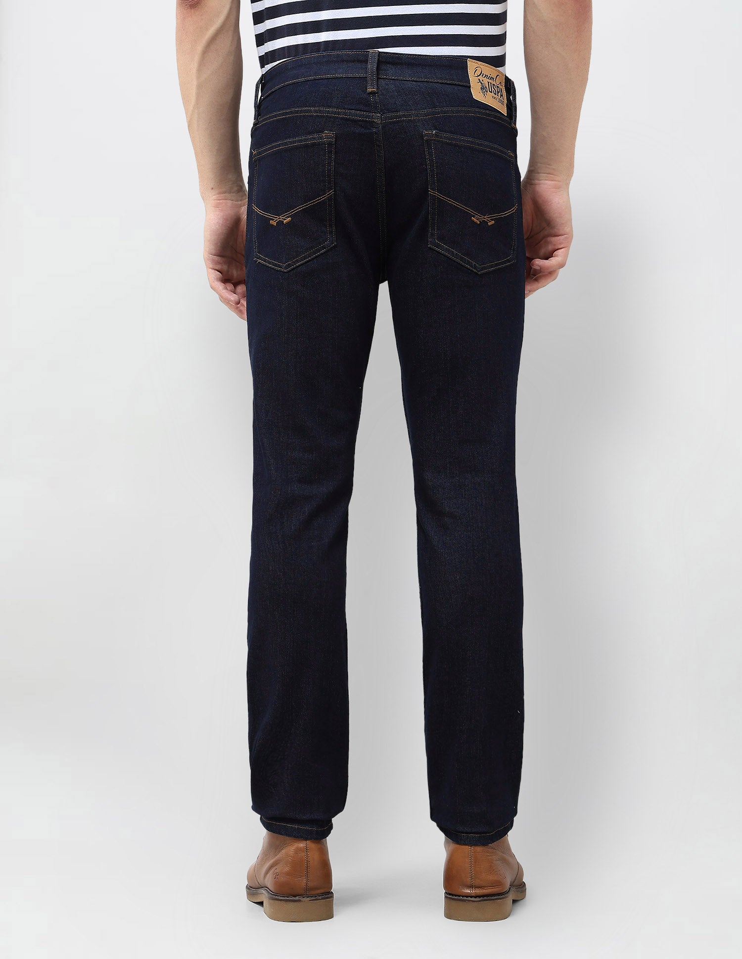 Brandon Slim Tapered Fit Mid Rise Jeans Dark Blue - U.S. POLO ASSN. | Large