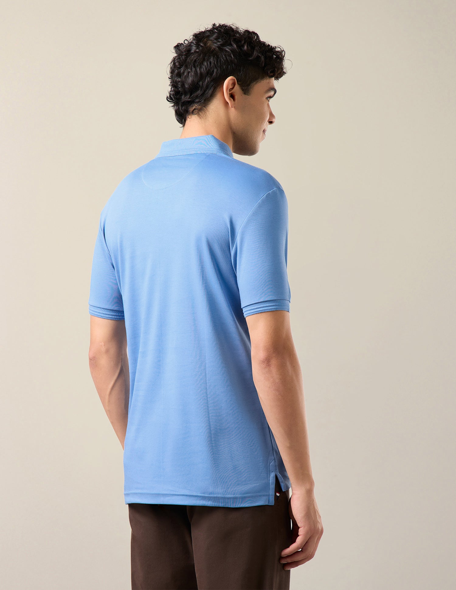 Solid Slim Fit Polo Shirt Blue - U.S. Polo Assn. India | Large