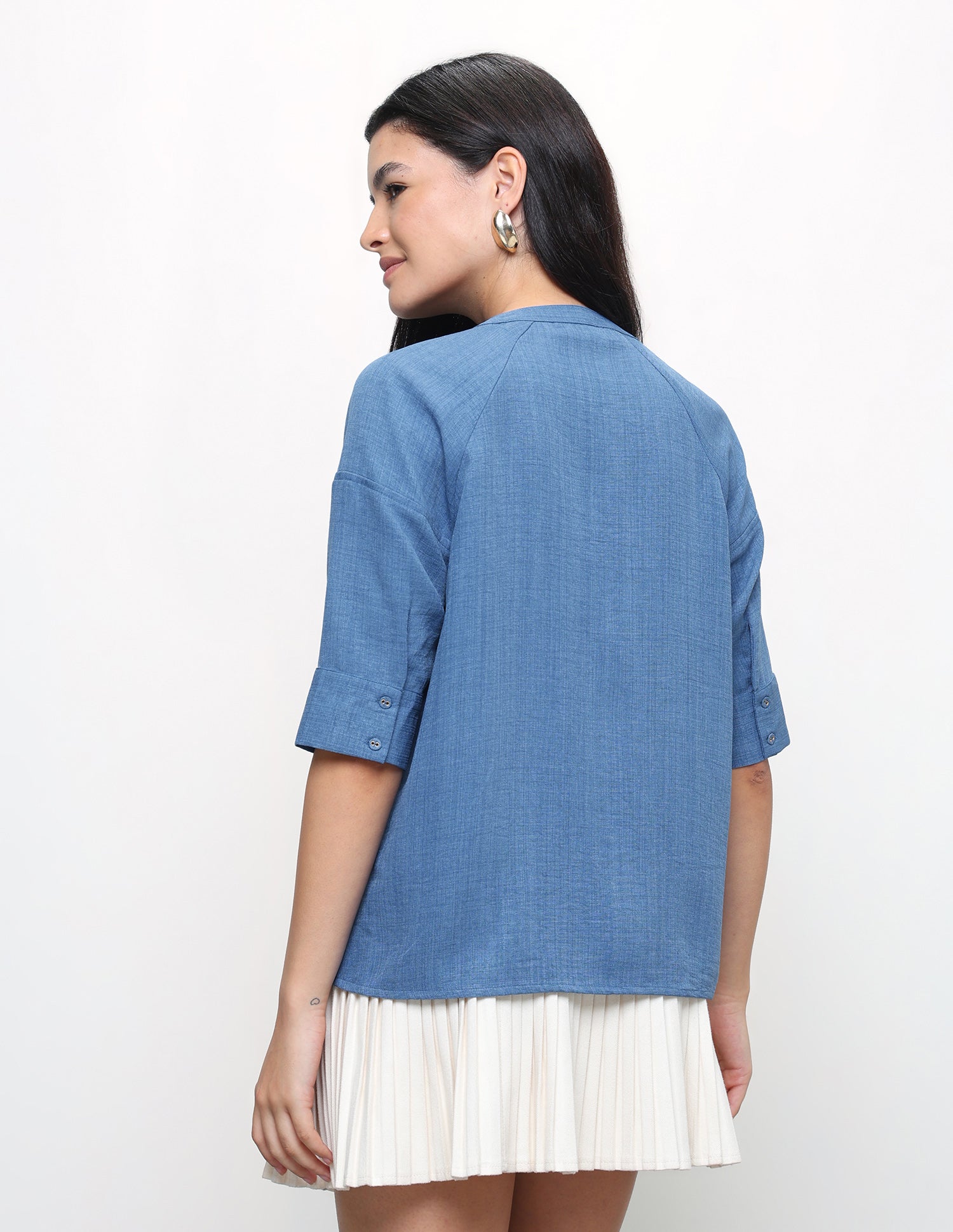 Heathered Relaxed Fit Top Light Blue - U.S. Polo Assn. India | Large